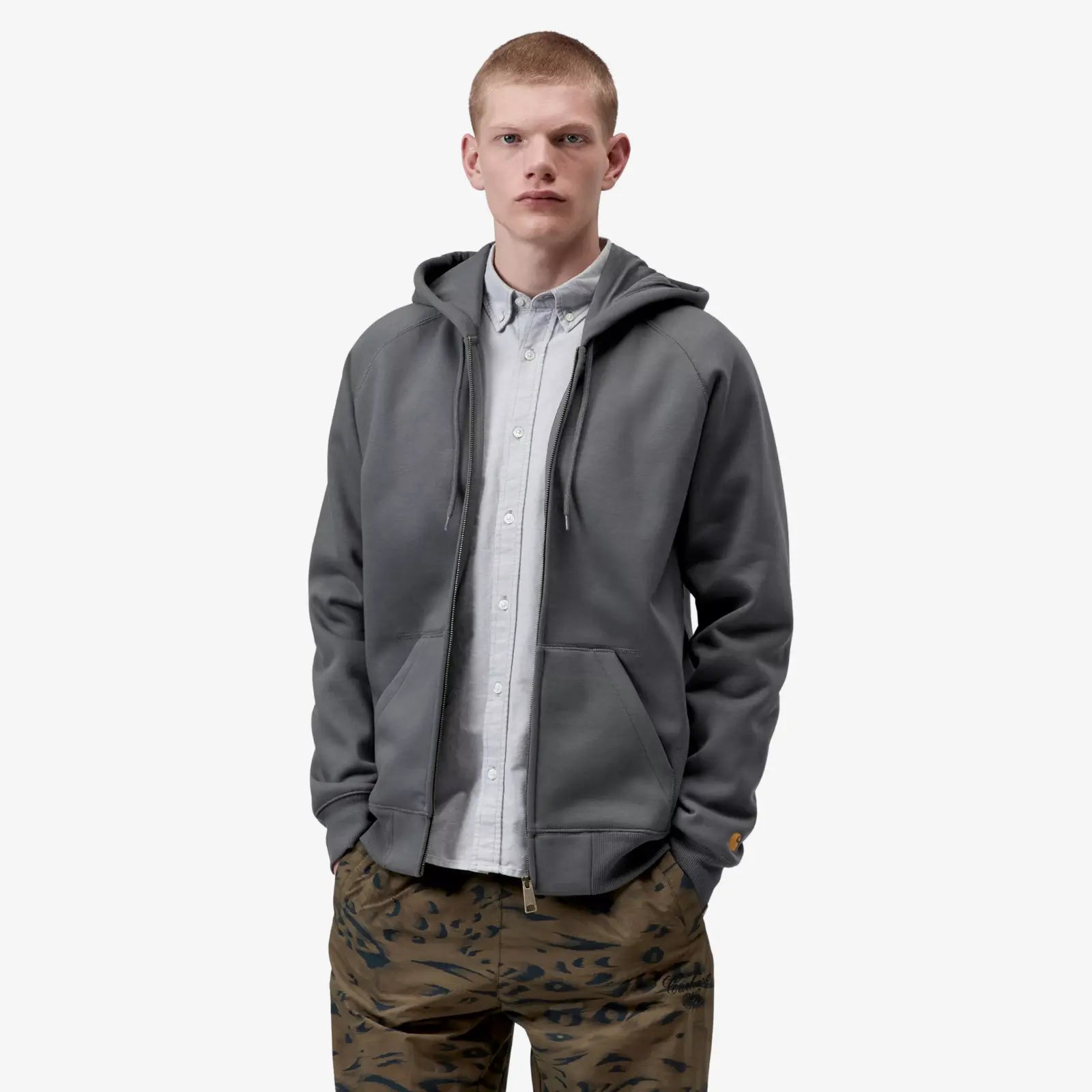 Hoodie Chase Jacket Carhartt WIP Styx - détail broderie logo C manche