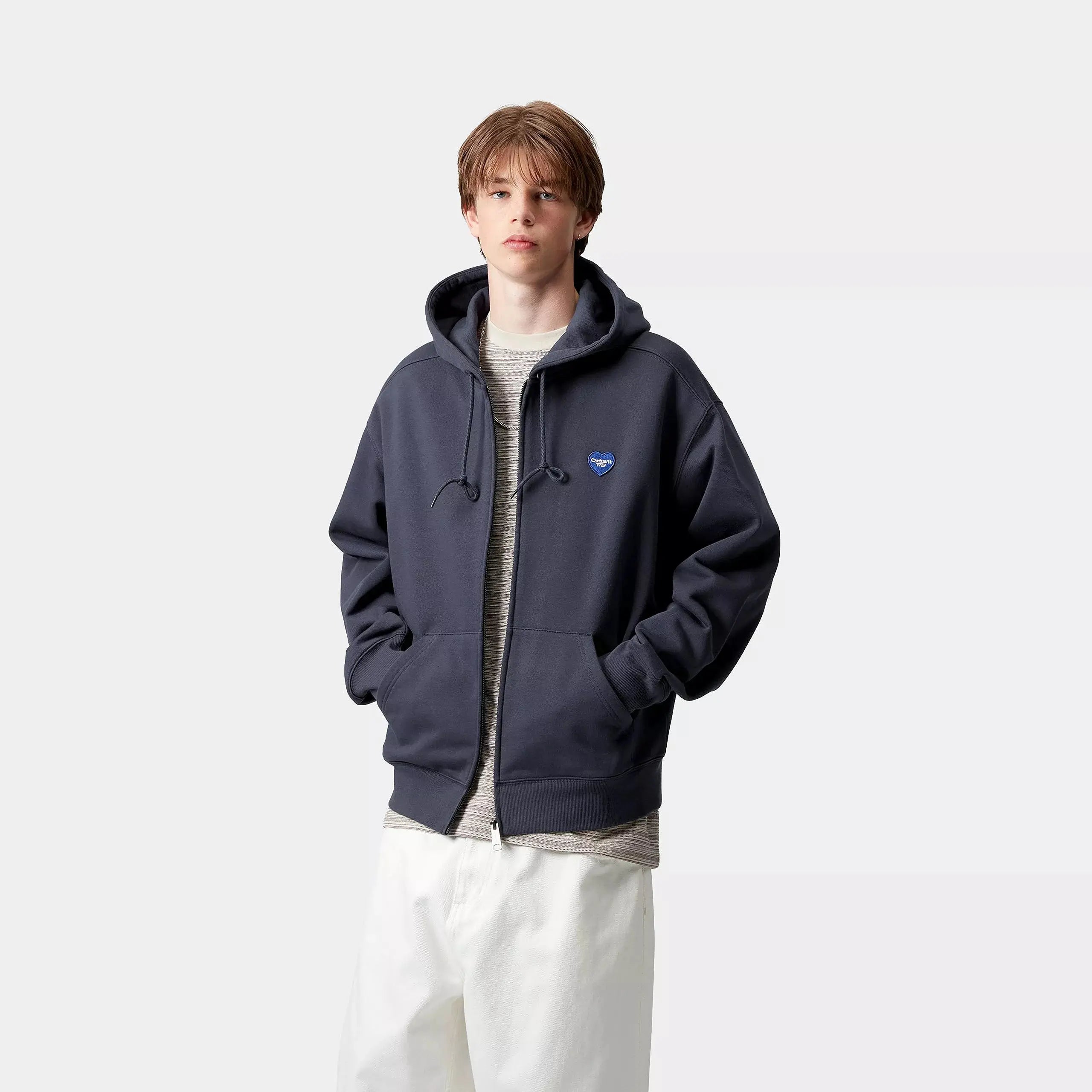 CARHARTT WIP -  HOODIE JACKET HEART II HARTT BLEU -  Klubb