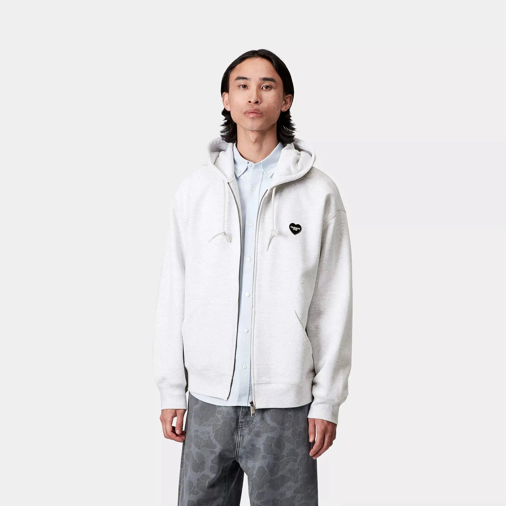 CARHARTT WIP -  HOODIE JACKET HEART II HARTT GRIS -  Klubb