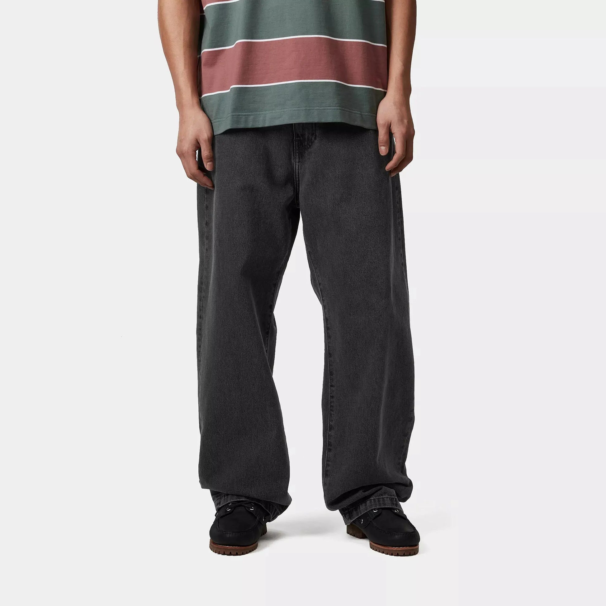 CARHARTT WIP -  LANDON PANT BLACK HEAVY STONE WASH -  Klubb