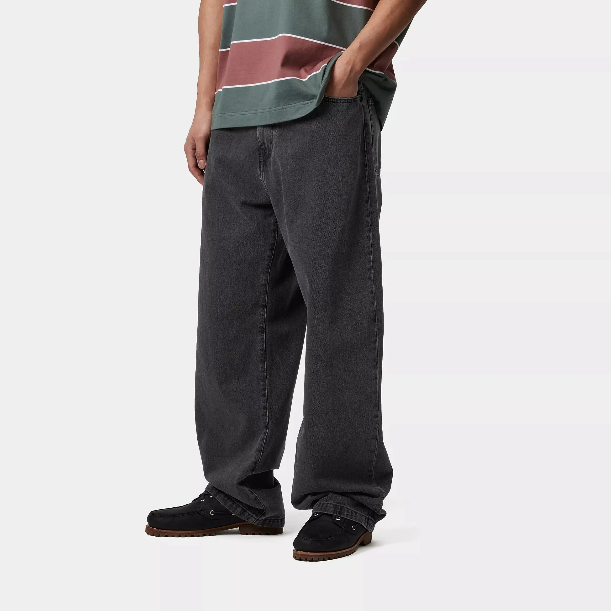 CARHARTT WIP -  LANDON PANT BLACK HEAVY STONE WASH -  Klubb
