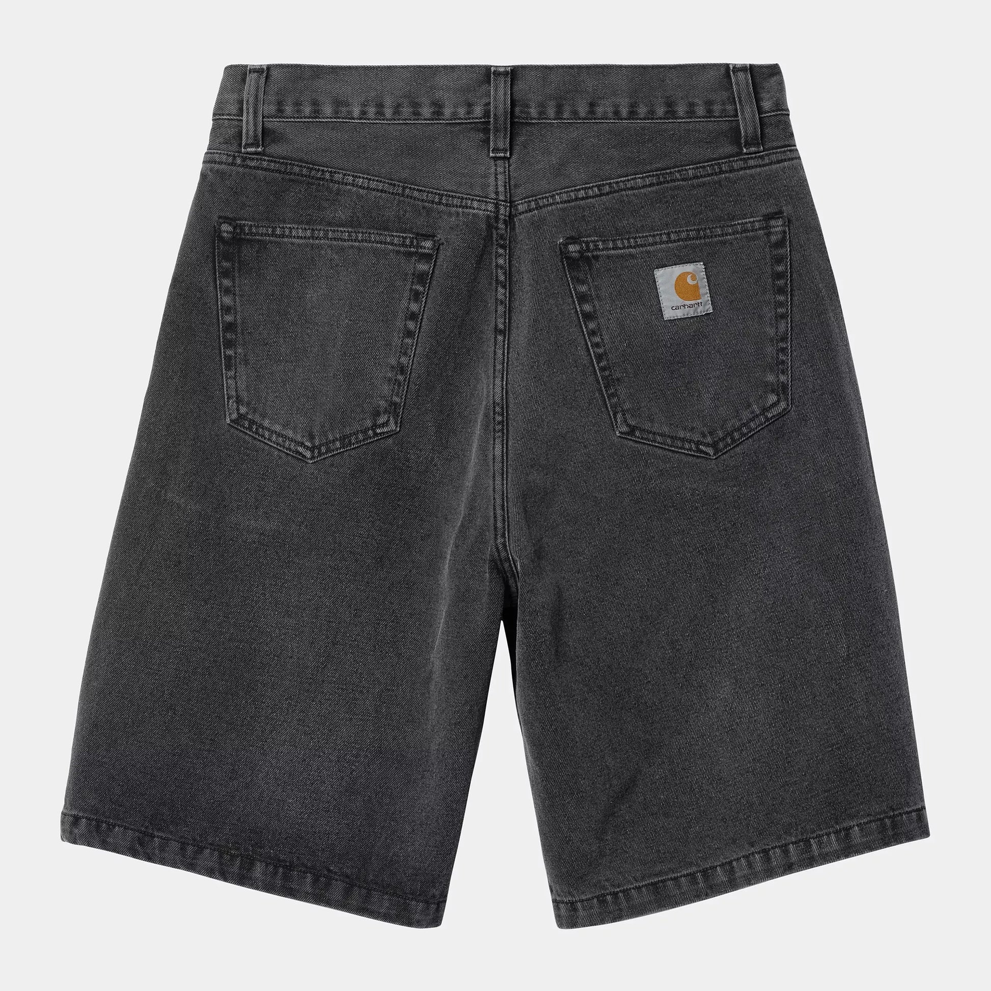 LANDON SHORT - BLACK HEAVY STONE WASHED CARHARTT WIP -  Klubb