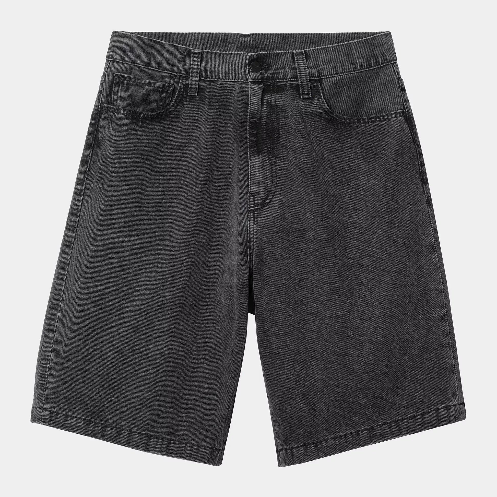 LANDON SHORT - BLACK HEAVY STONE WASHED CARHARTT WIP -  Klubb