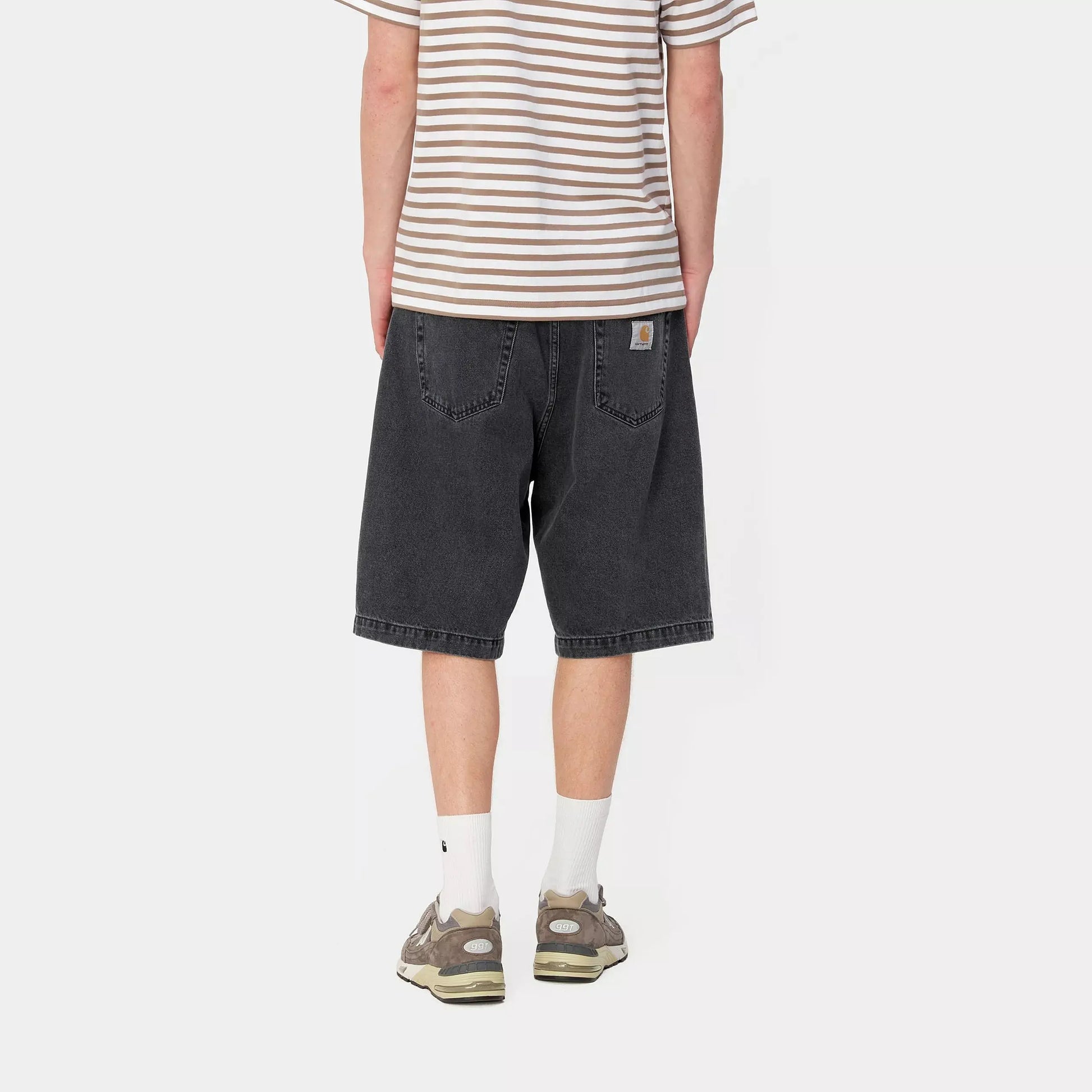 LANDON SHORT - BLACK HEAVY STONE WASHED CARHARTT WIP -  Klubb