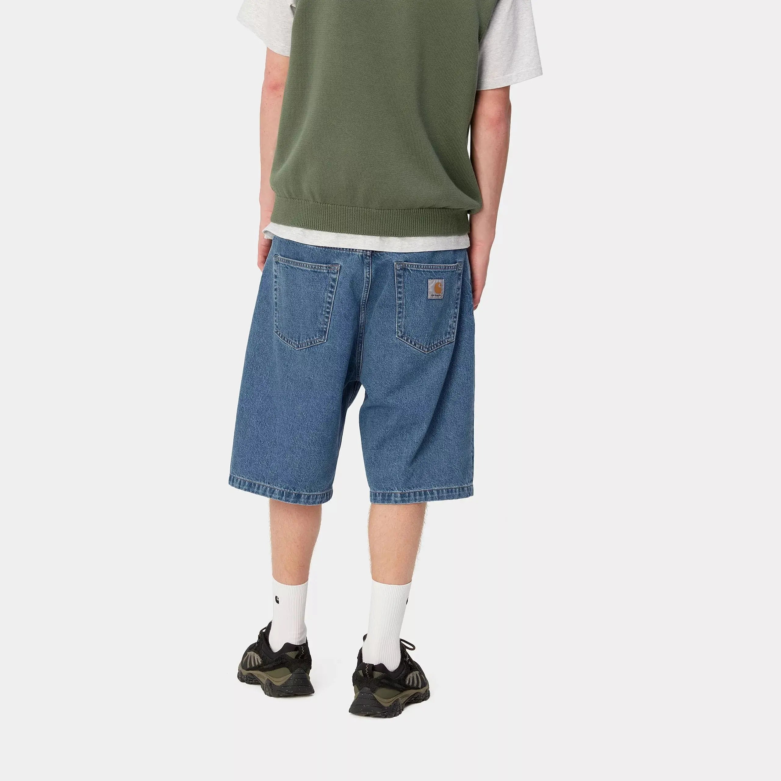 LANDON SHORT - BLUE HEAVY STONE WASHED CARHARTT WIP -  Klubb