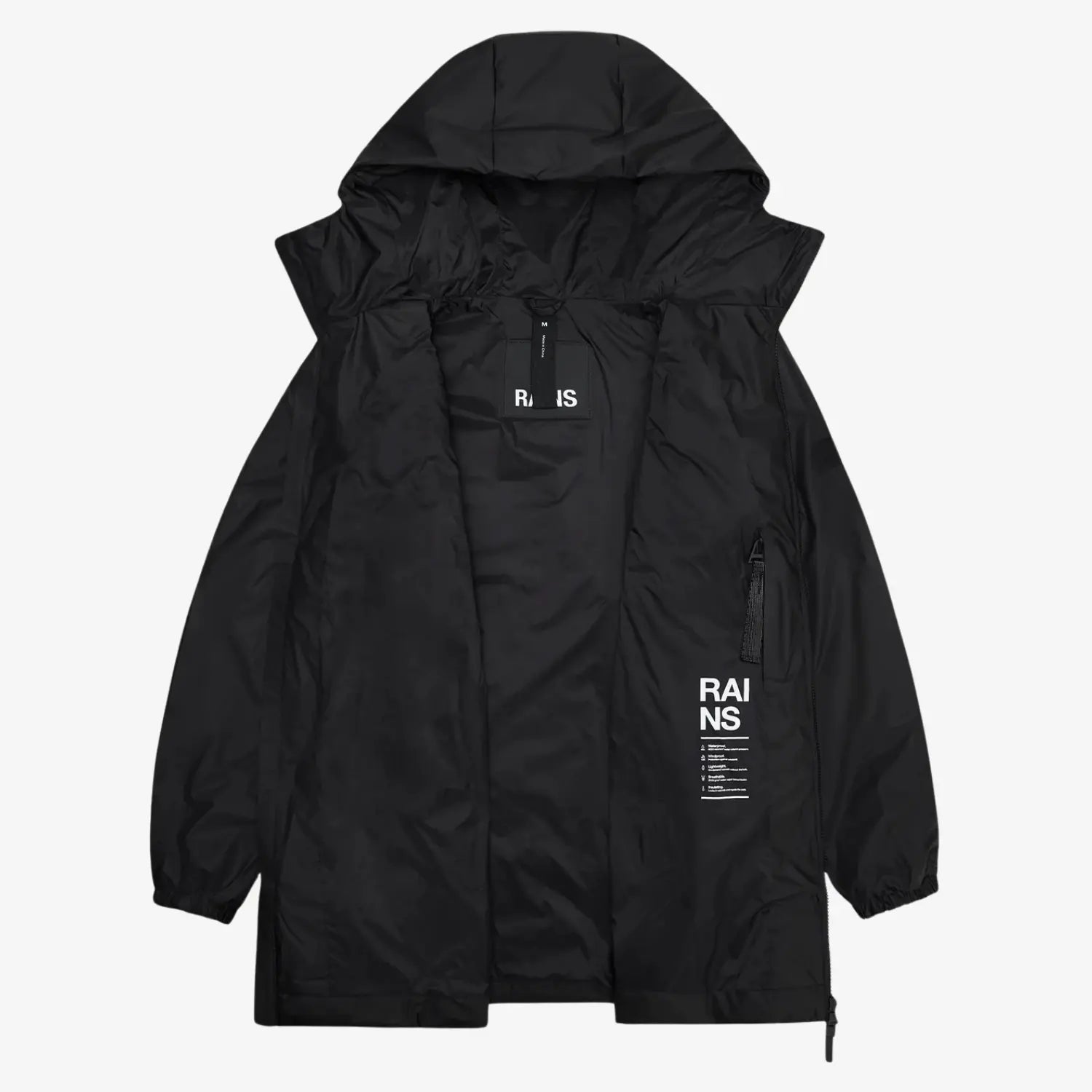 RAINS -  LOHJA LONG INSULATED JACKET - BLACK -  Klubb