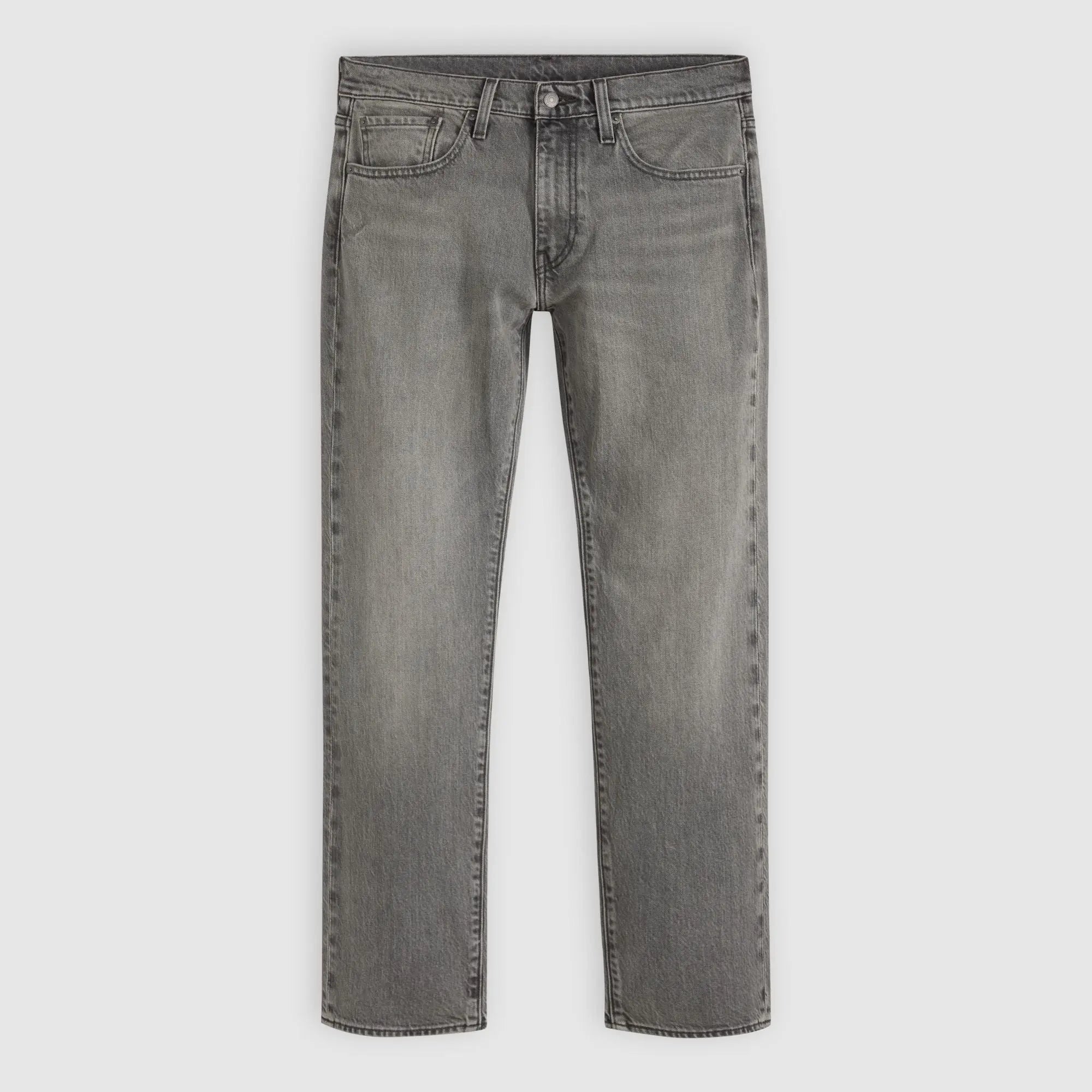 Jean Levi's 502 Taper Granite Shadow, denim gris délavé, vue à plat de face