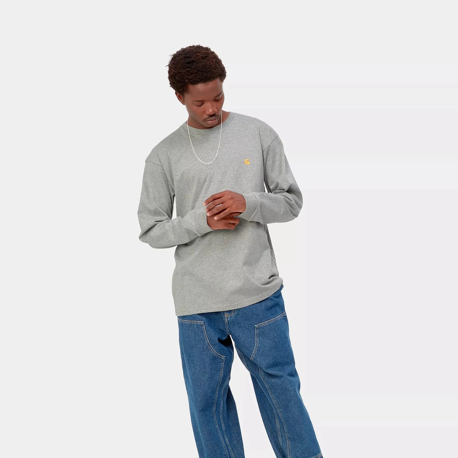 MANCHES LONGUES CHASE - GREY HEATHER CARHARTT WIP -  Klubb