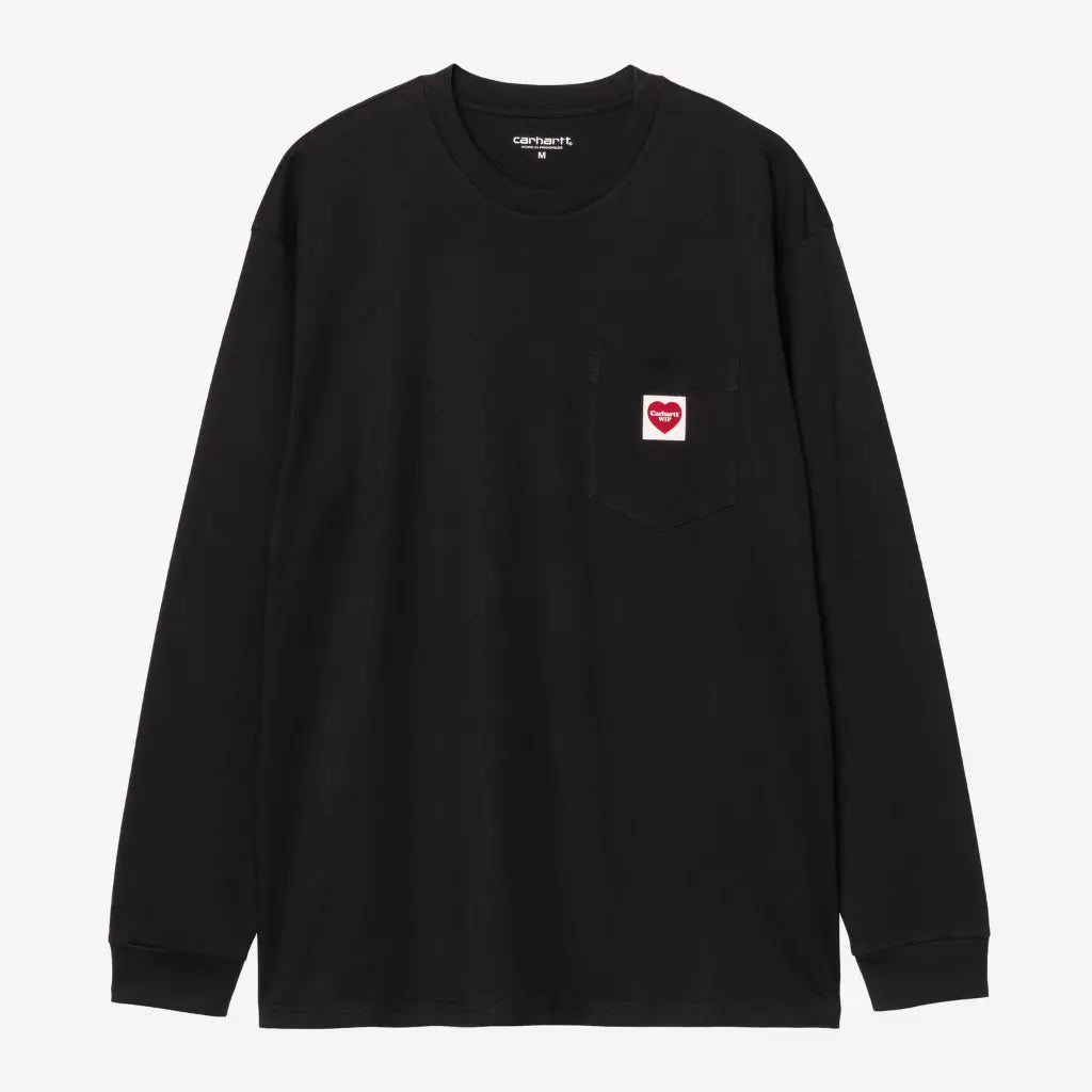 CARHARTT WIP -  MANCHES LONGUES POCKET HEART BLACK & RED -  Klubb