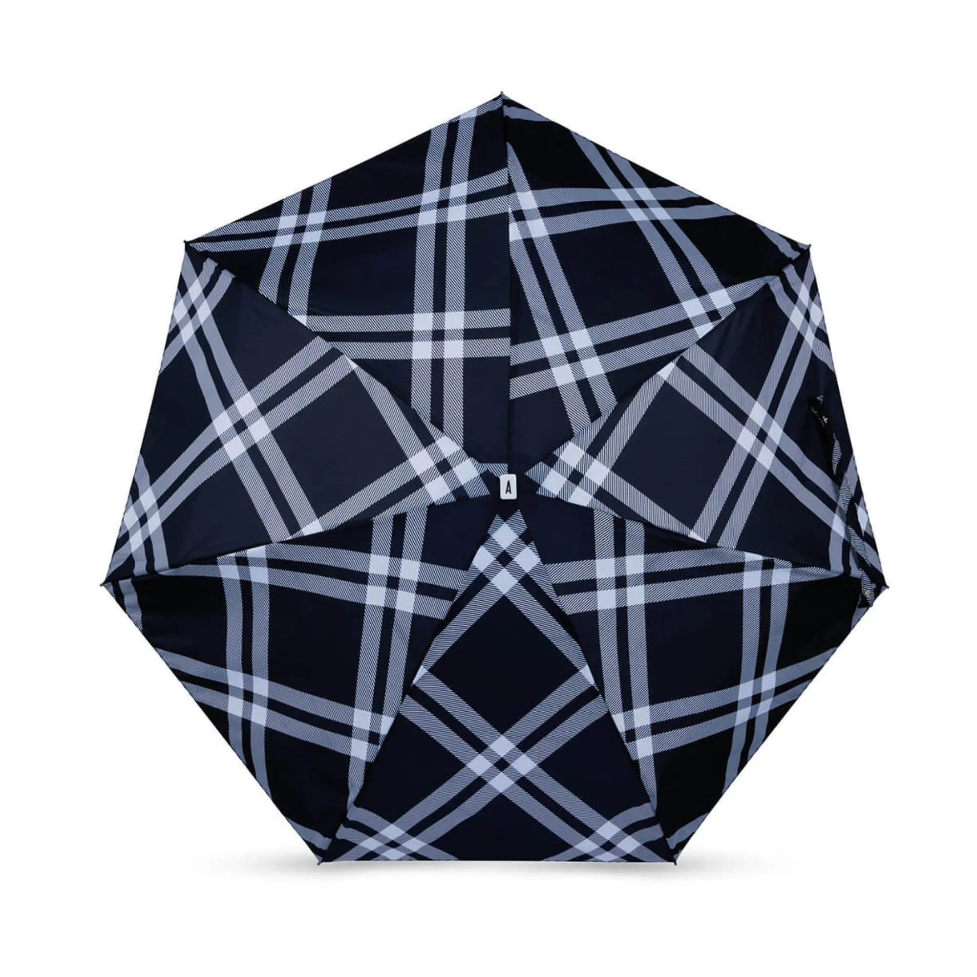 MINI PARAPLUIE - CARREAUX TWEED NOIR - CAMDEN