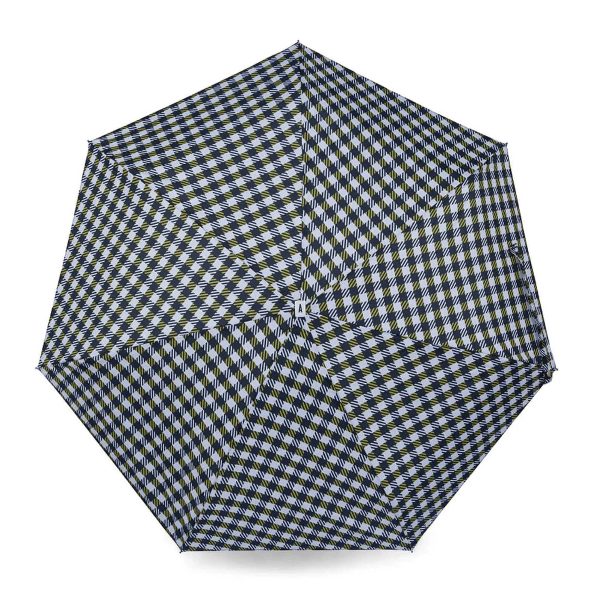 MINI PARAPLUIE - CARREAUX VICHY NOIR & ANIS - WILTON