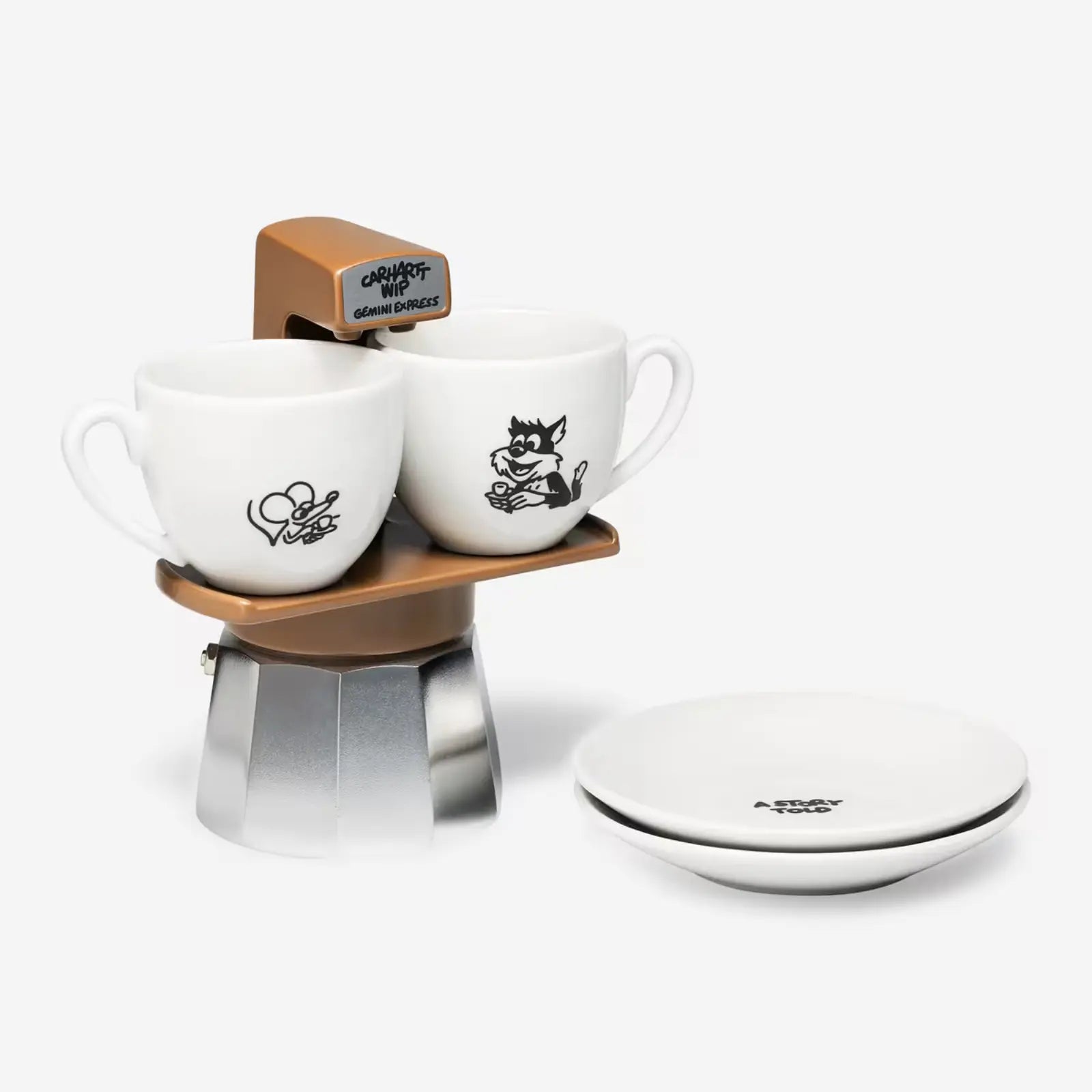 Machine à expresso Gemini Express Carhartt WIP cafetière italienne aluminium brun cuivré