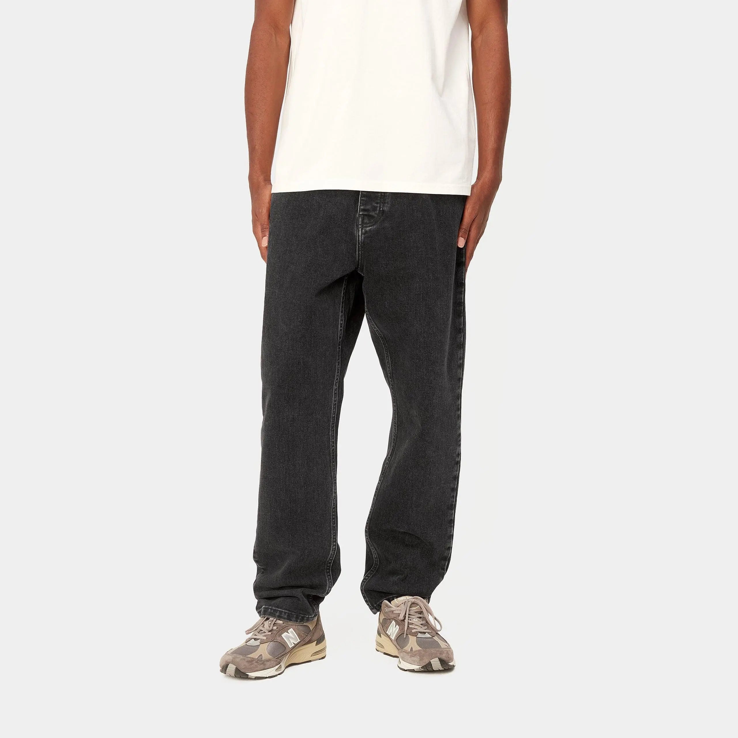 NEWEL PANT - BLACK STONE WASHED CARHARTT WIP -  Klubb