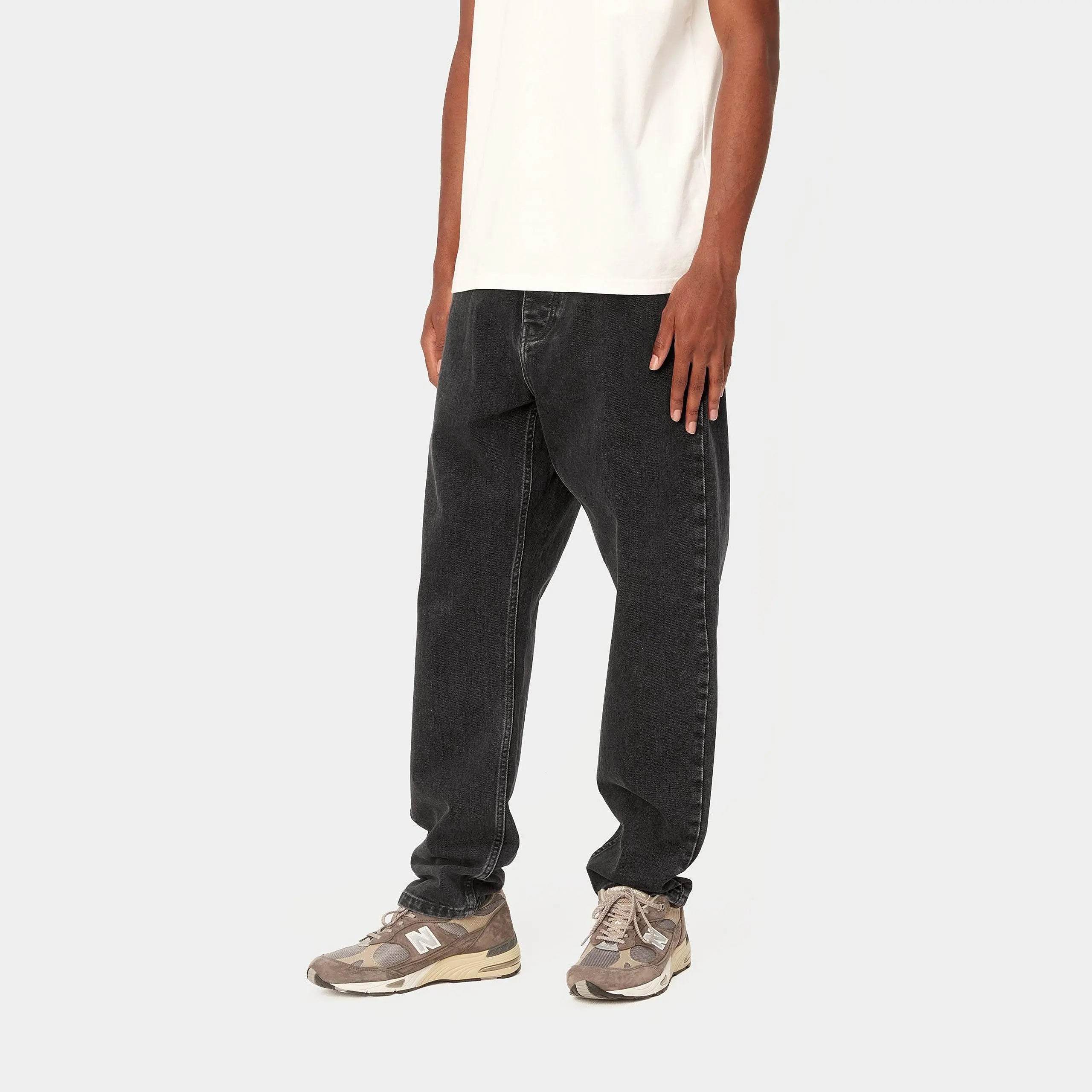 NEWEL PANT - BLACK STONE WASHED CARHARTT WIP -  Klubb