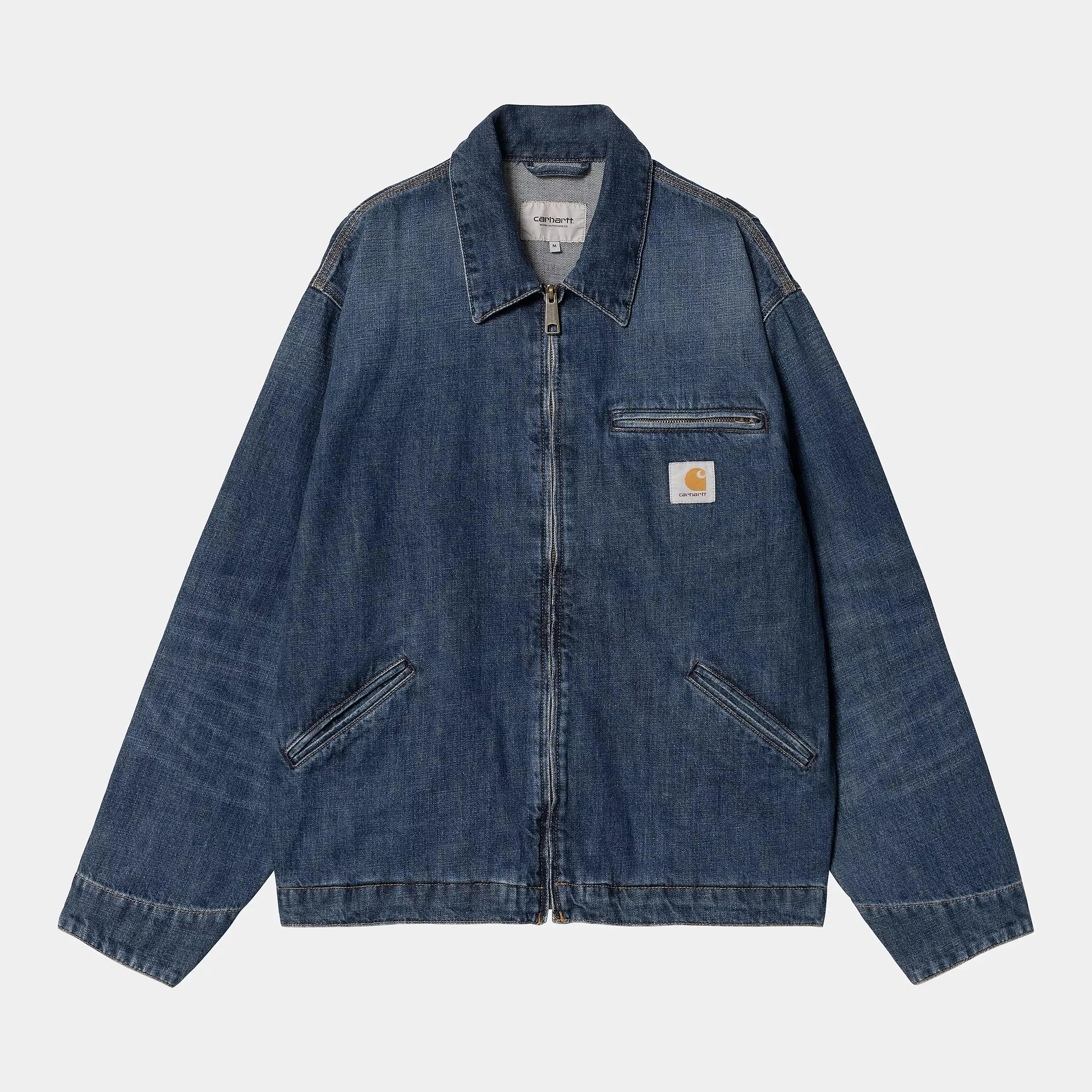 OG DETROIT JACKET - BLUE DARK USED WASH CARHARTT WIP -  Klubb