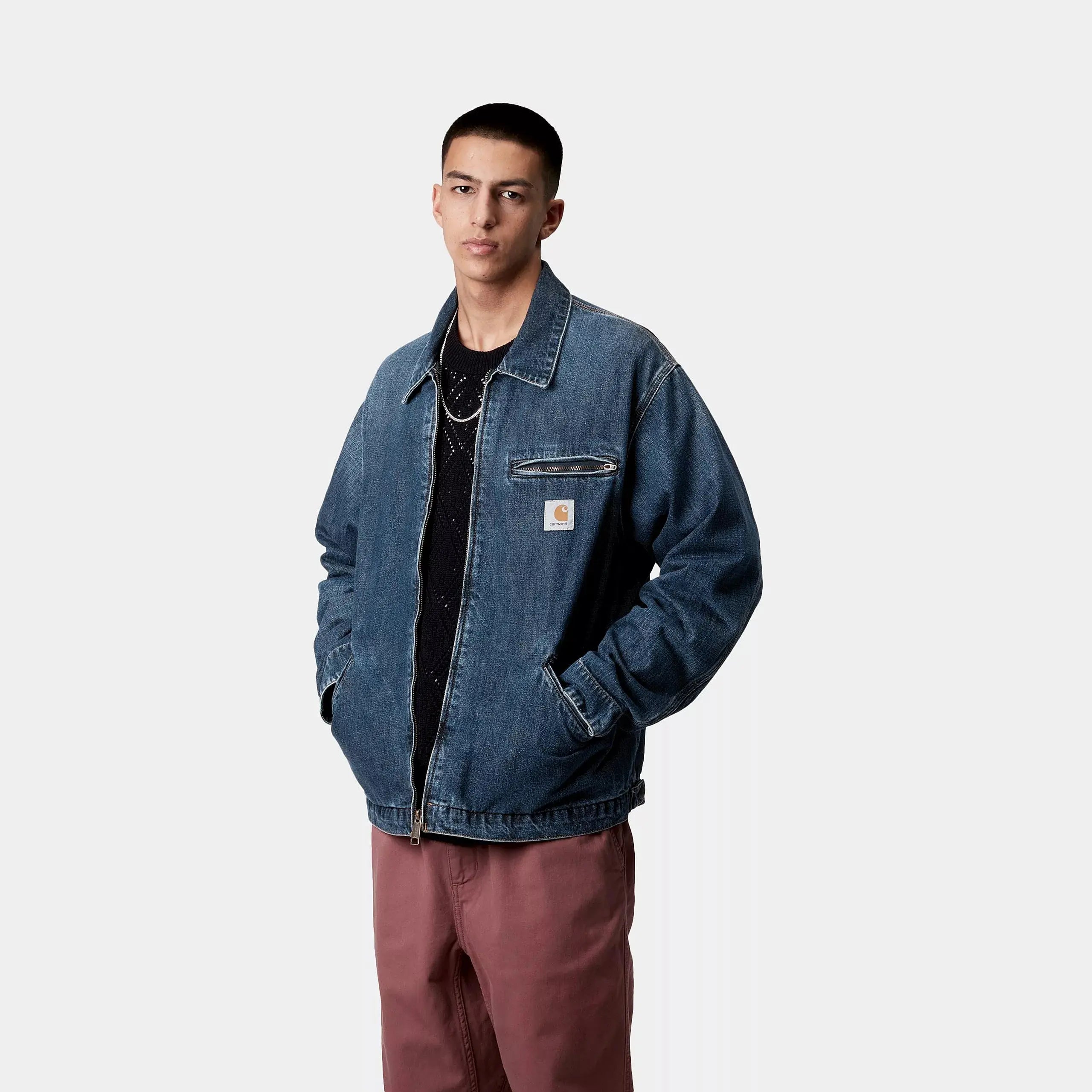OG DETROIT JACKET - BLUE DARK USED WASH CARHARTT WIP -  Klubb