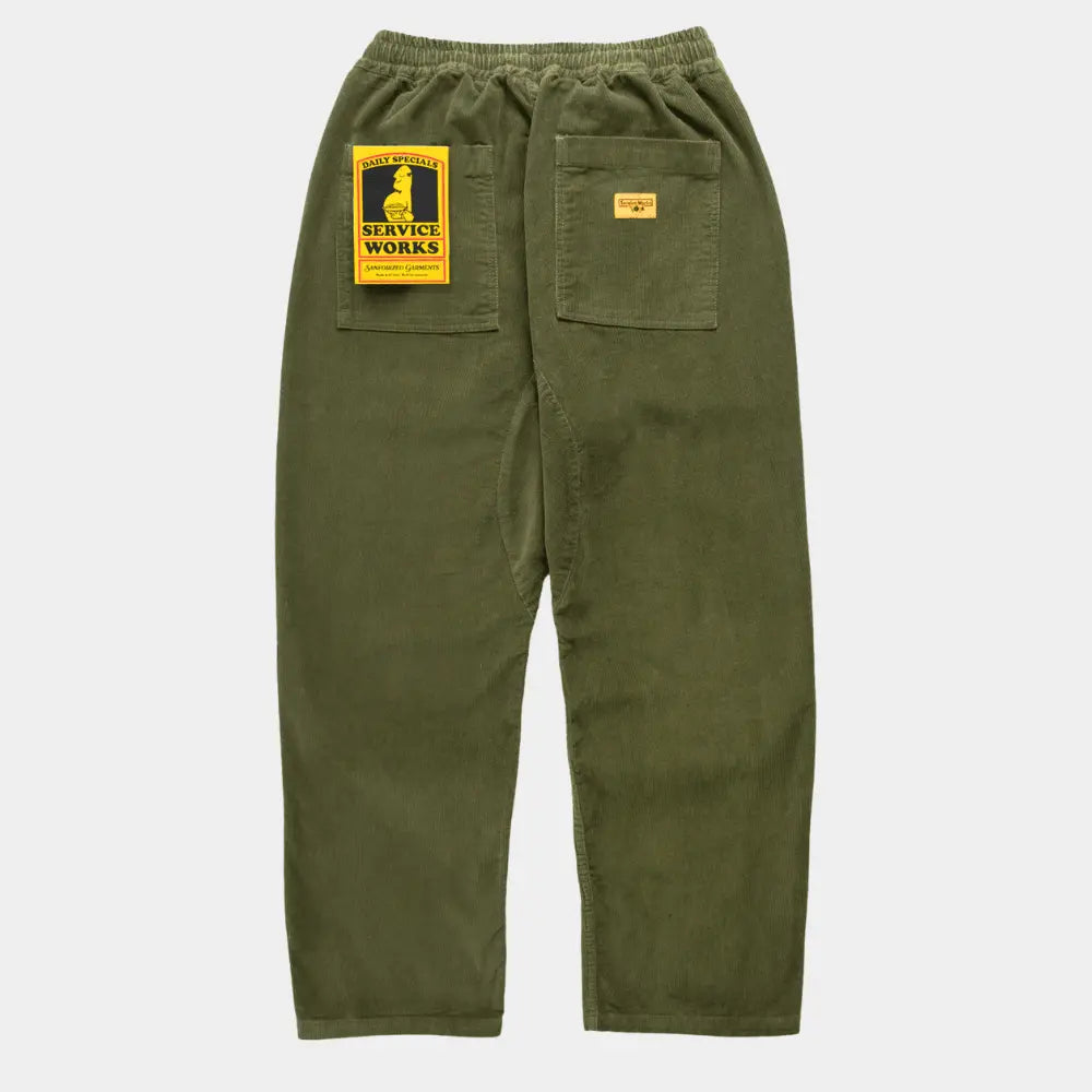 PANTALON CHEF VELOURS - VERT SERVICE WORKS -  Klubb