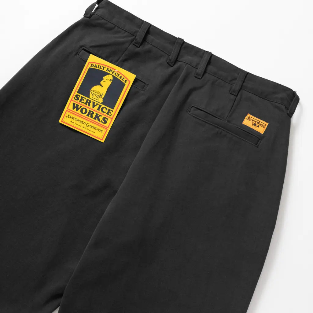 SERVICE WORKS -  PART TIMER PANT MOLESKIN - NOIR -  Klubb