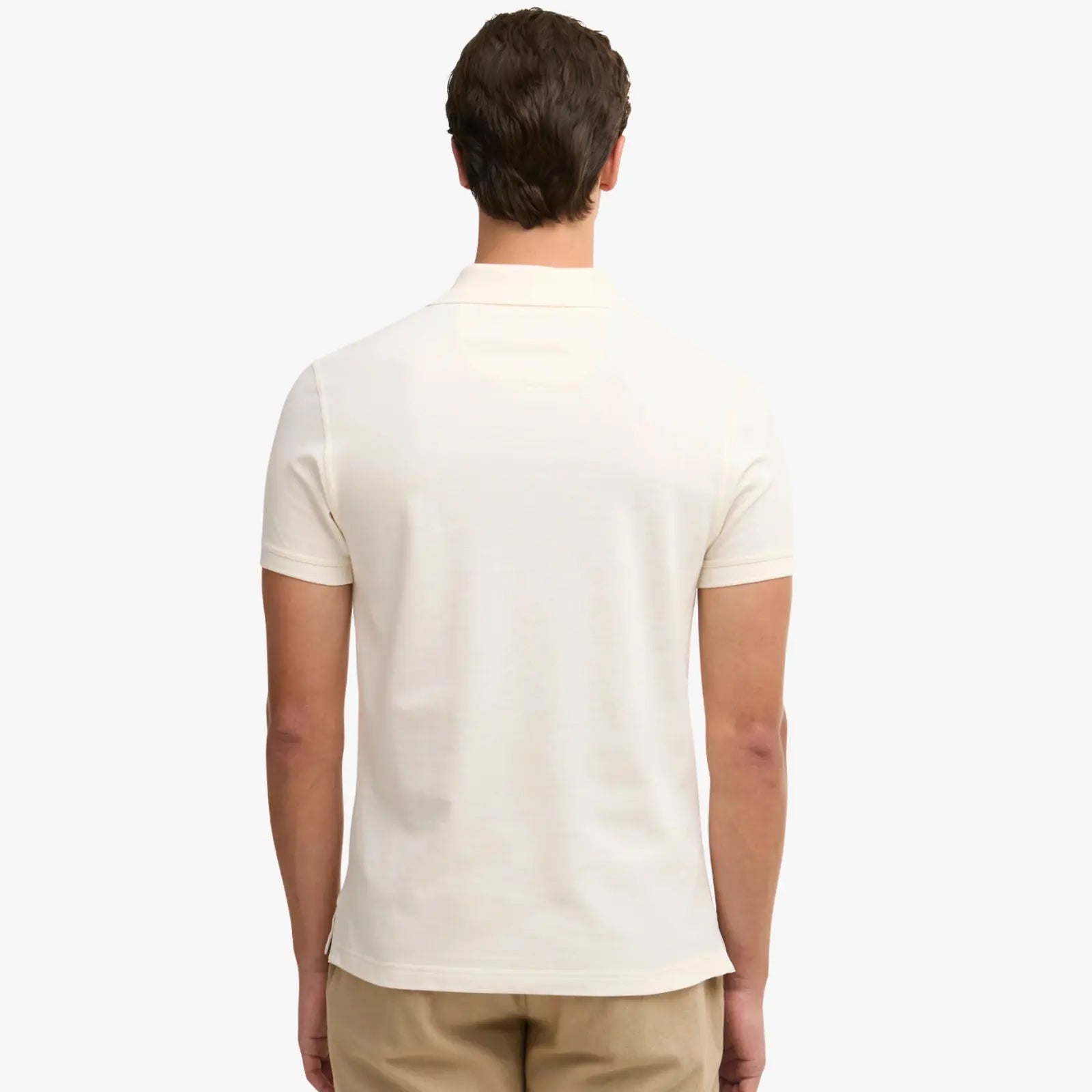 Polo Piqué Tartan - Blanc Cassé - Barbour - détail 3