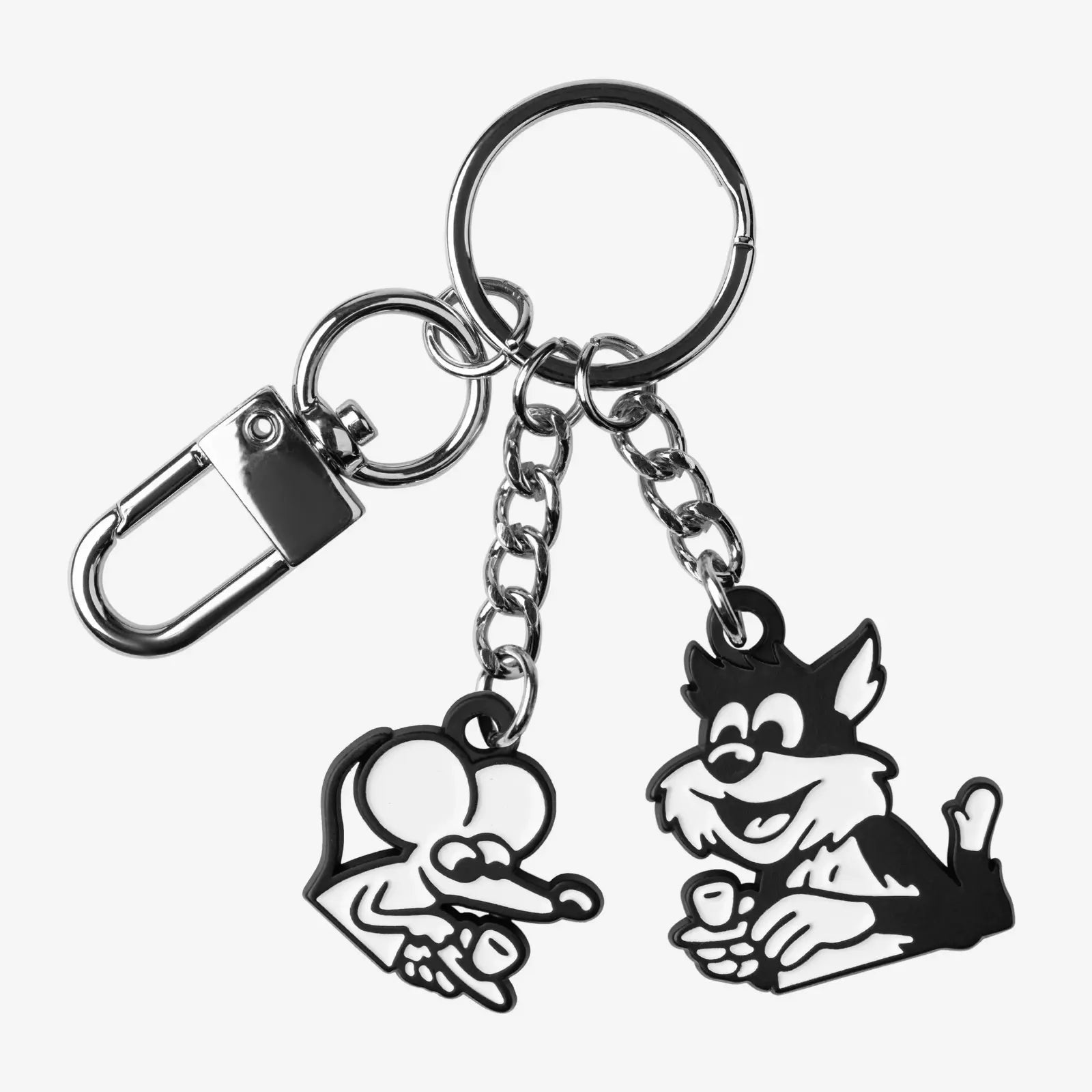 Porte-clés Coffee Break Carhartt WIP zinc émaillé mat - deux pendentifs et mousqueton