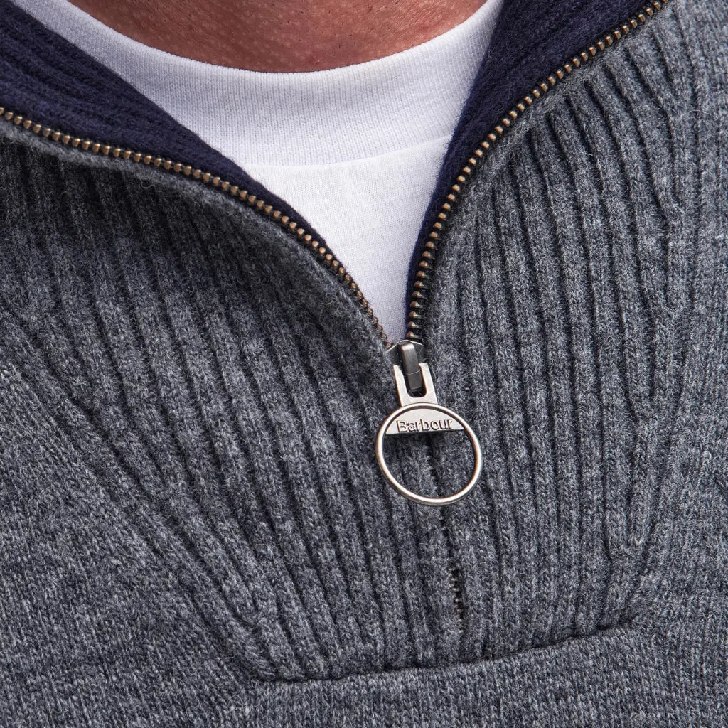 BARBOUR -  PULL HALF ZIP NELSON GRIS -  Klubb