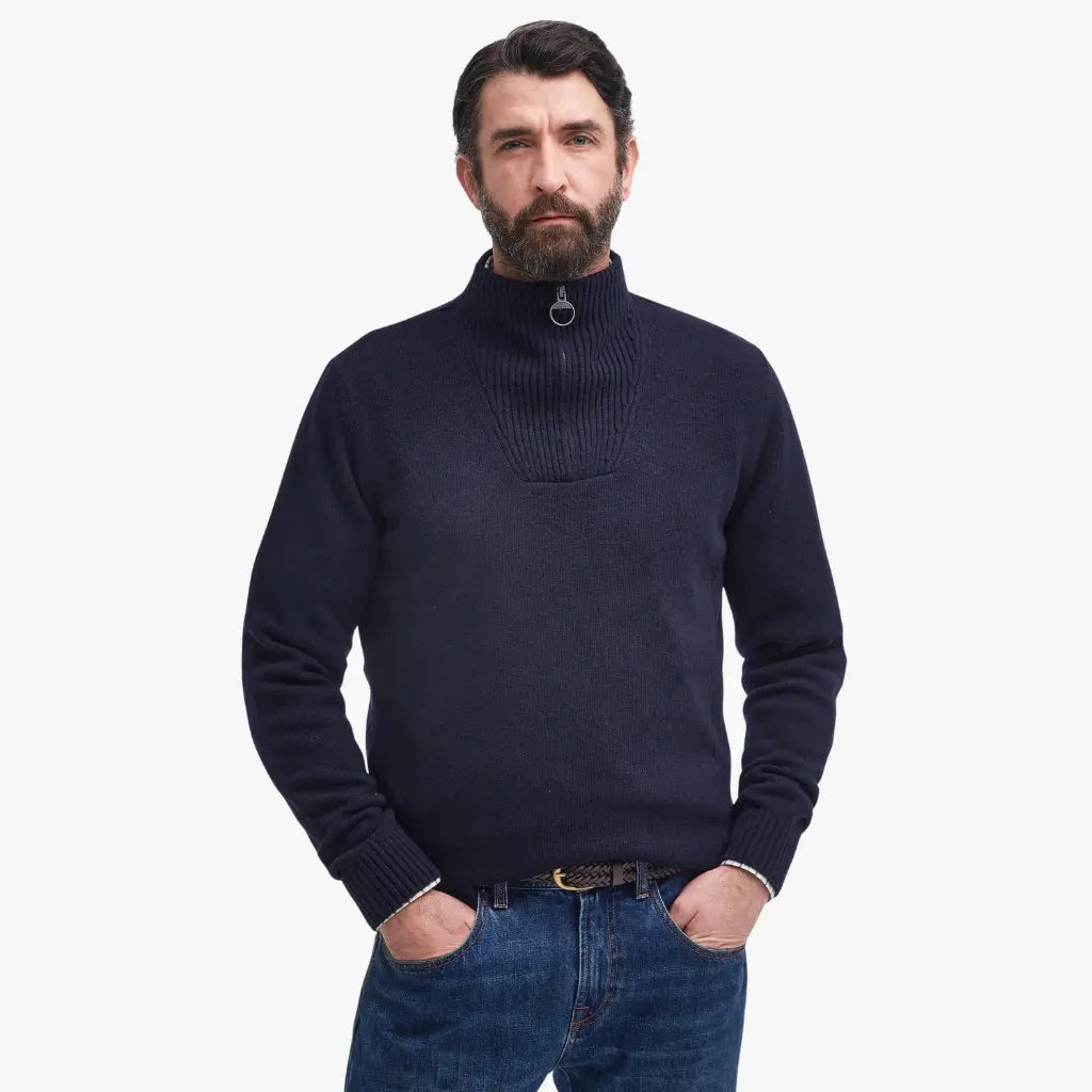 BARBOUR -  PULL HALF ZIP NELSON NAVY -  Klubb