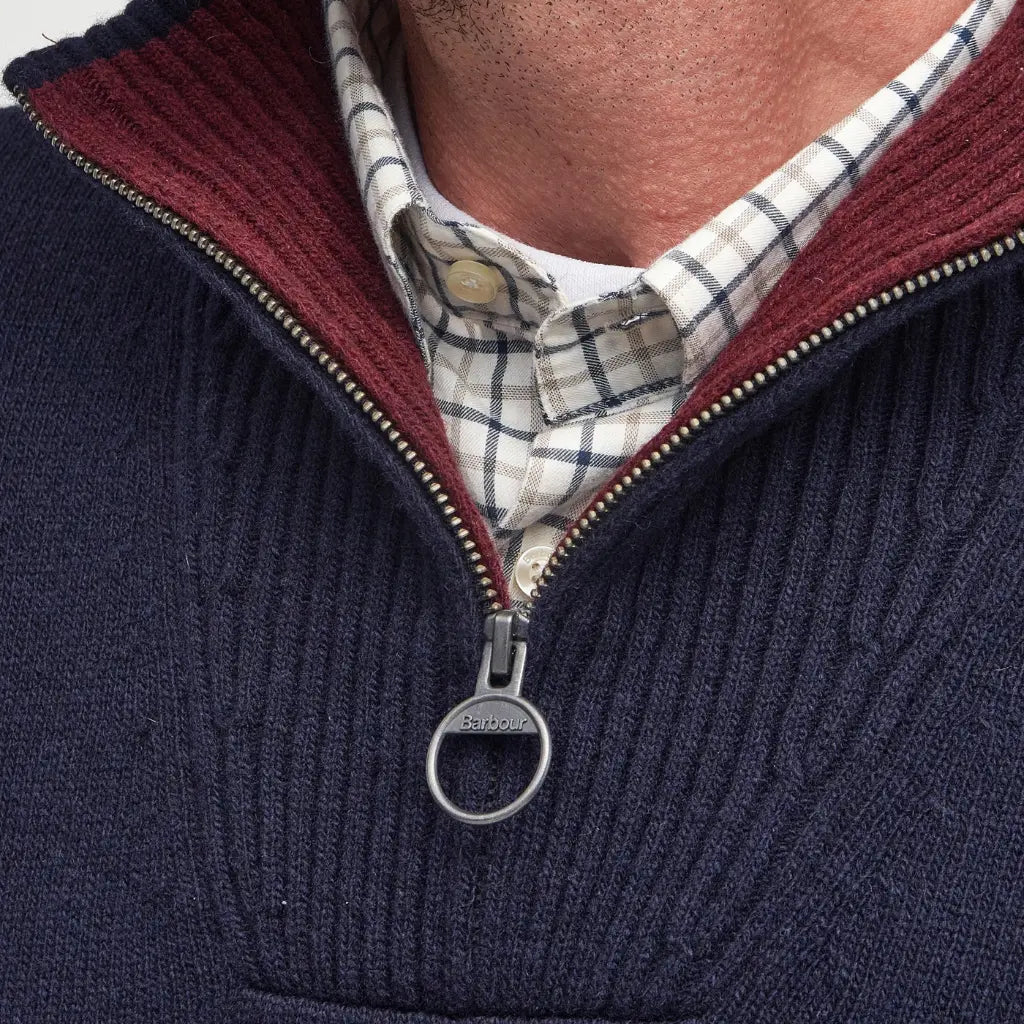 BARBOUR -  PULL HALF ZIP NELSON NAVY -  Klubb