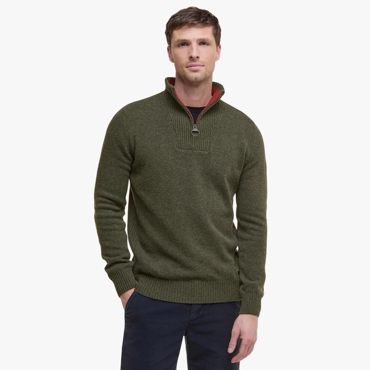 BARBOUR -  PULL HALF ZIP NELSON VERT -  Klubb