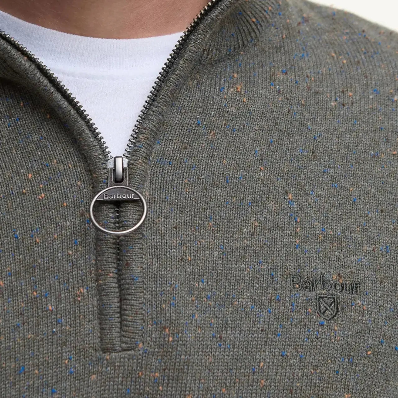 BARBOUR -  PULL HALF ZIP TAINSBURY OLIVE -  Klubb