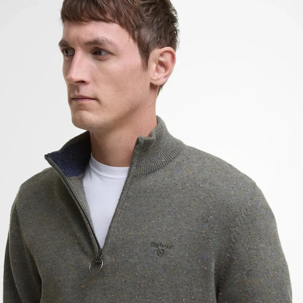 BARBOUR -  PULL HALF ZIP TAINSBURY OLIVE -  Klubb