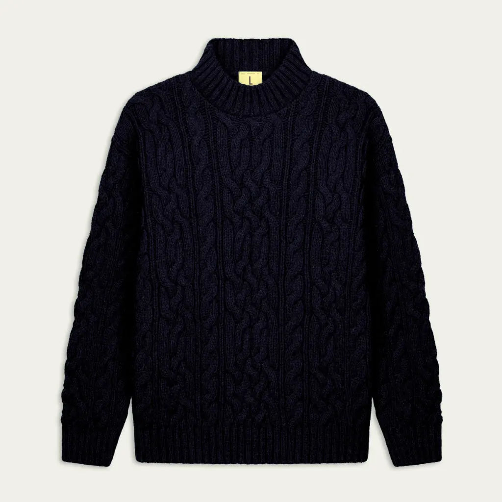 NITTO KNITWEAR -  PULL OHANNES - MARINE -  Klubb