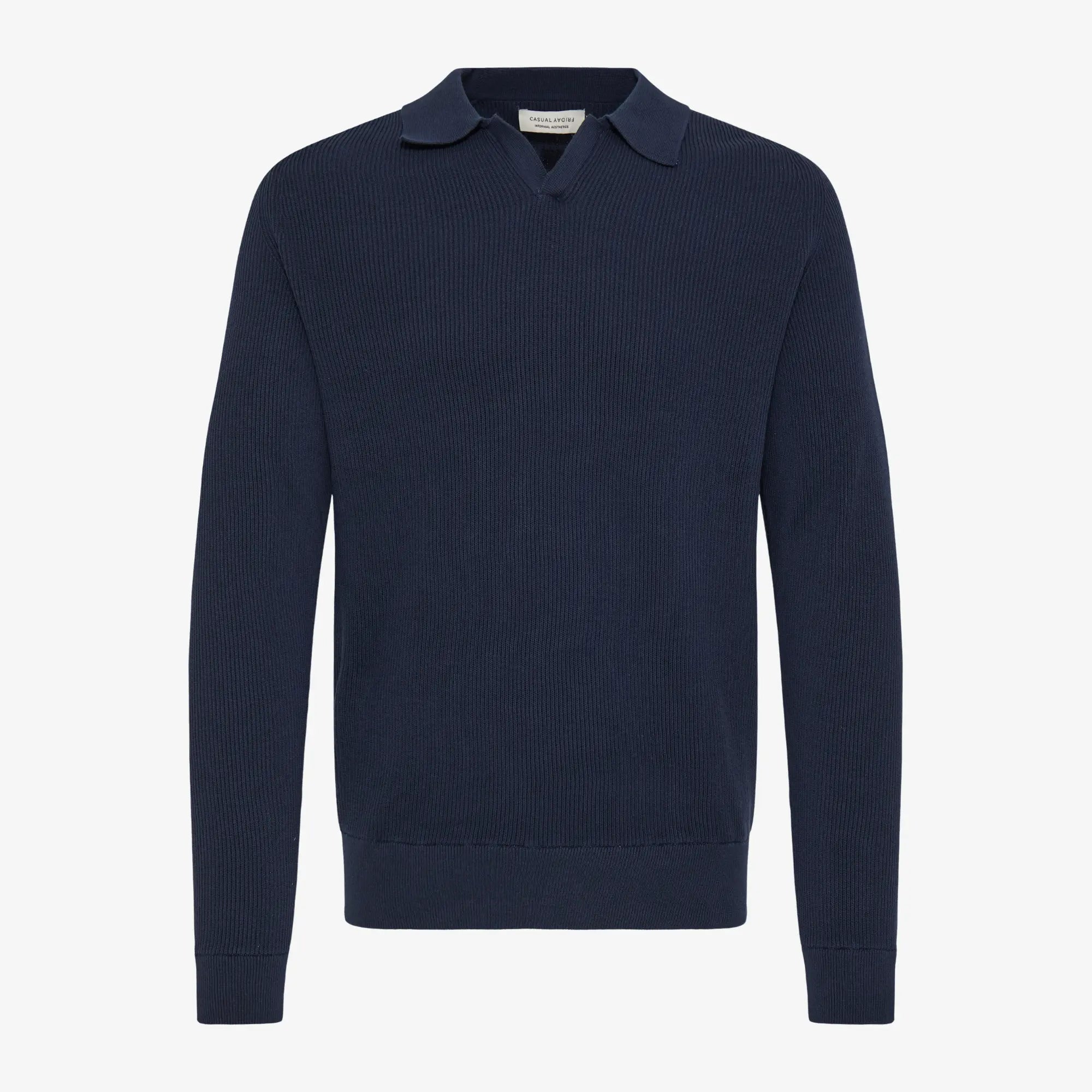 PULL POLO MAILLE FINE - NAVY