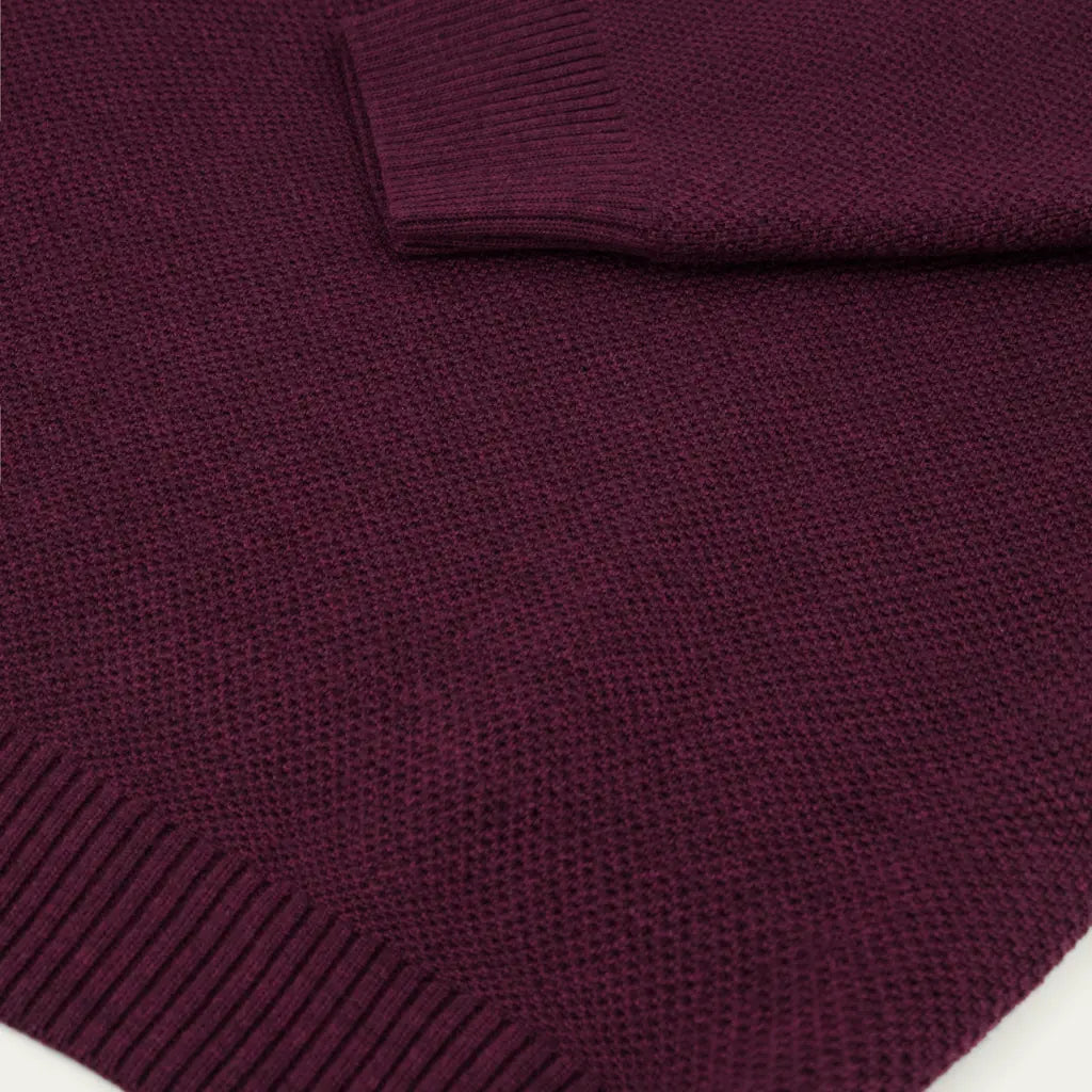 NITTO KNITWEAR -  PULL YOURI LAINE - BORDEAUX -  Klubb