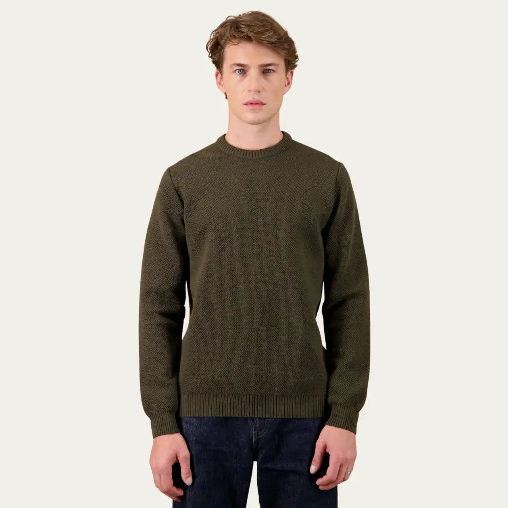 NITTO KNITWEAR -  PULL YOURI LAINE -KAKI -  Klubb