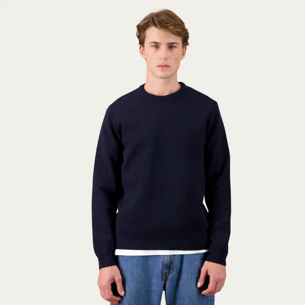 NITTO KNITWEAR -  PULL YOURI LAINE - MARINE -  Klubb