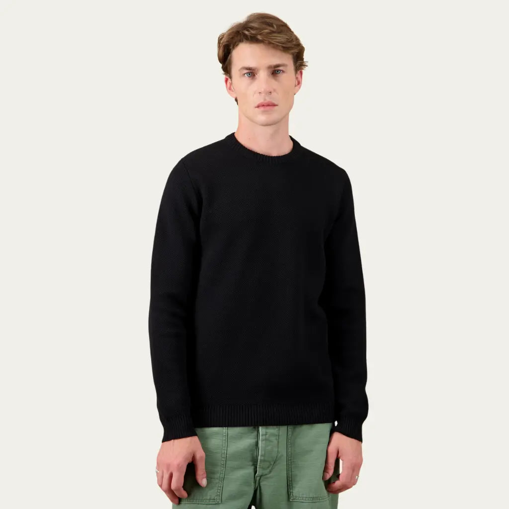 NITTO KNITWEAR -  PULL YOURI LAINE - NOIR -  Klubb