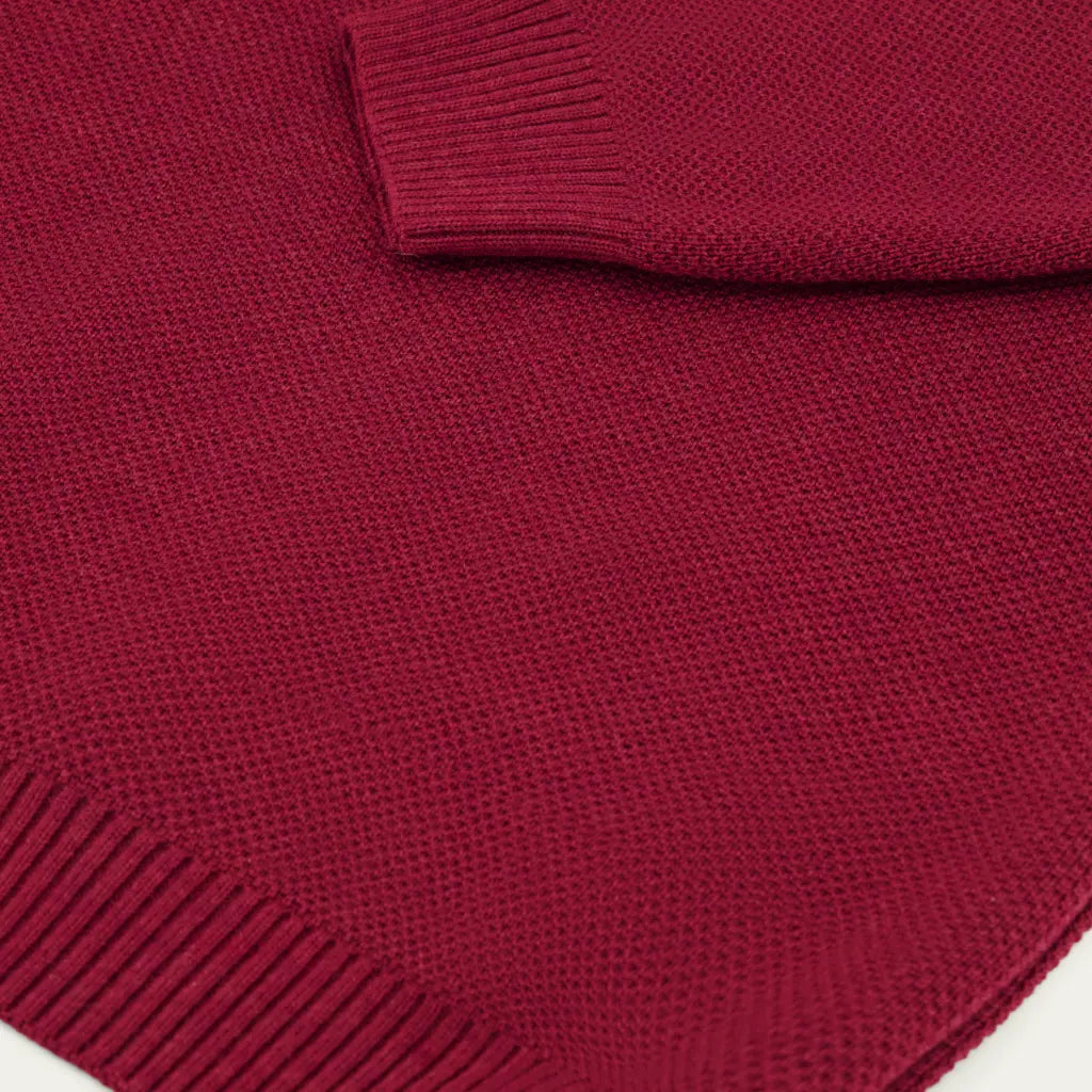 NITTO KNITWEAR -  PULL YOURI LAINE - ROUGE CHINÉ -  Klubb