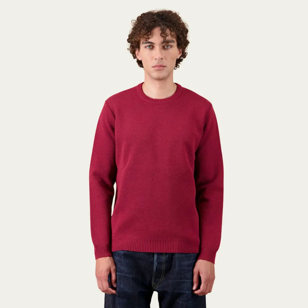 NITTO KNITWEAR -  PULL YOURI LAINE - ROUGE CHINÉ -  Klubb