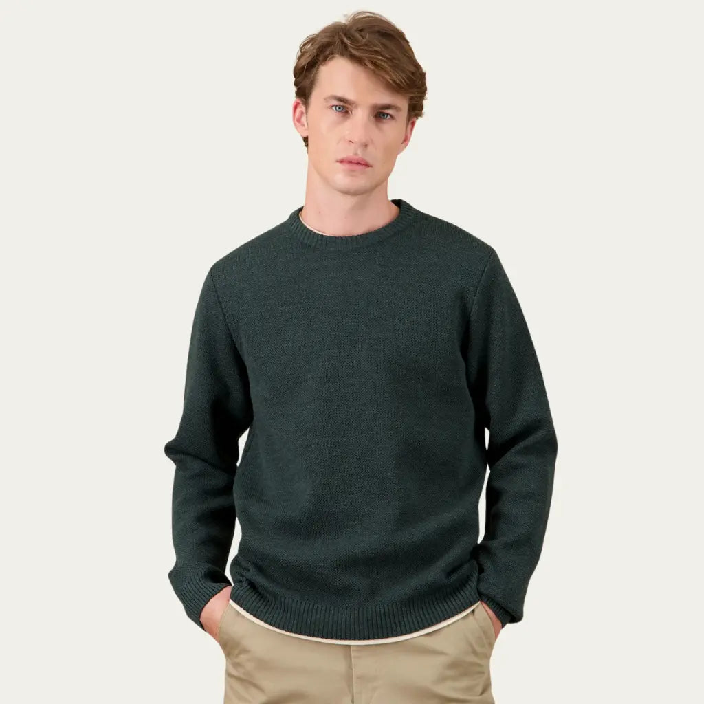 NITTO KNITWEAR -  PULL YOURI LAINE - VERT FORÊT -  Klubb