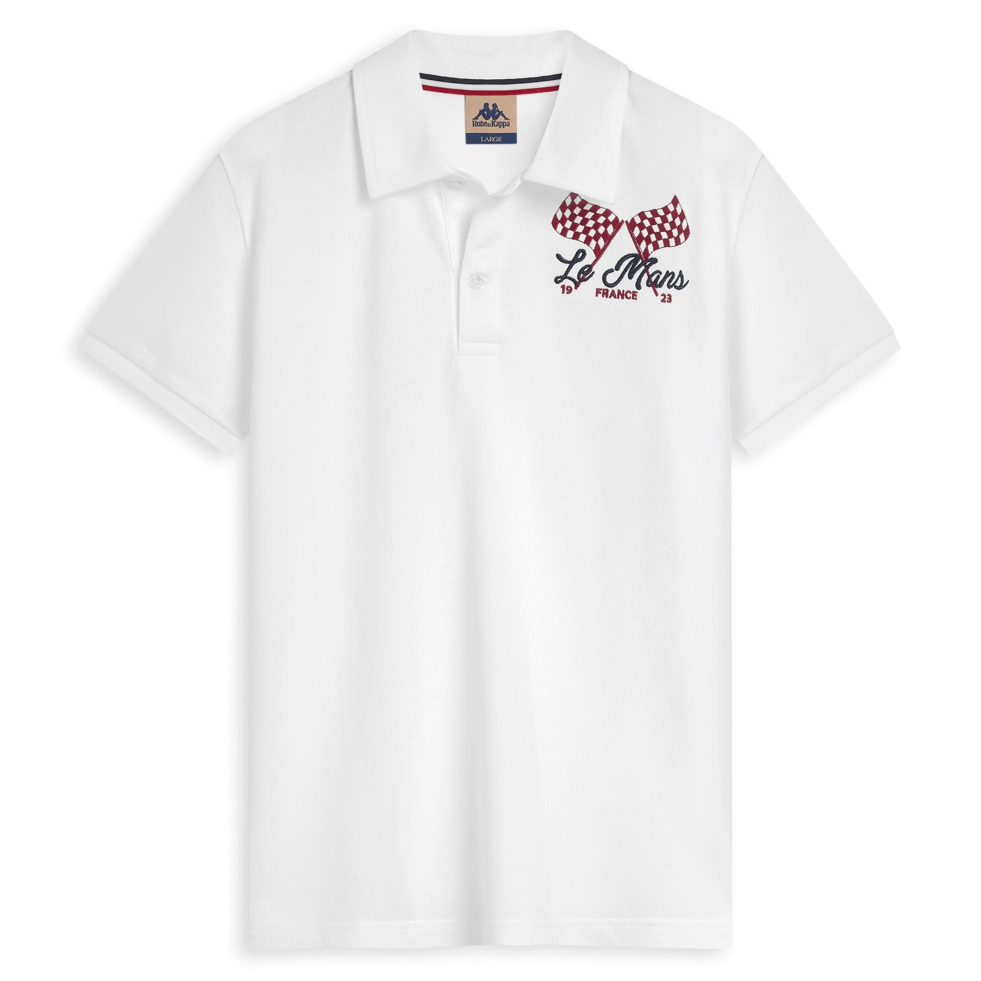 Polo Kappa Fangione 24H Le Mans blanc — vue de face