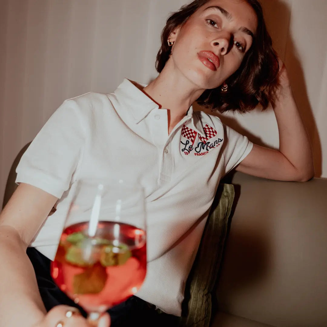 Polo Kappa Fangione 24H Le Mans blanc — vue de dos