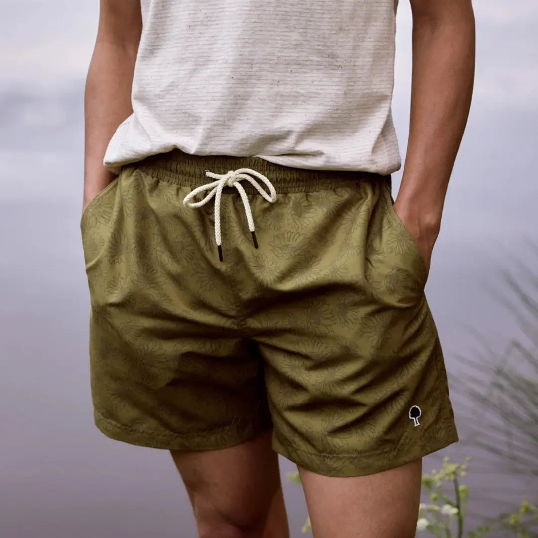 SHORT DE BAIN MIMIZAN - KAKI FONCÉ