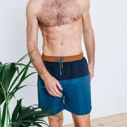 GREEN AND BLUE SWIM SHORTS