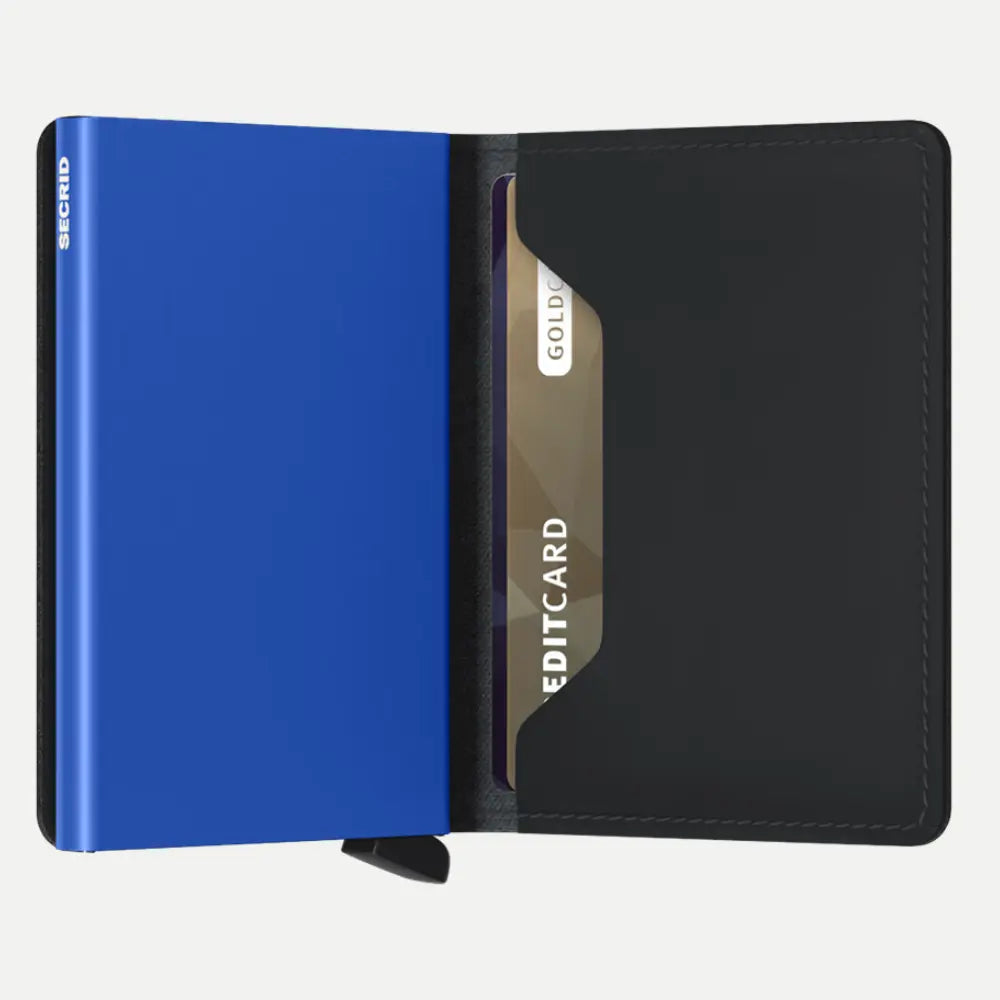Slimwallet - Matte Black et Blue - Secrid - détail 2
