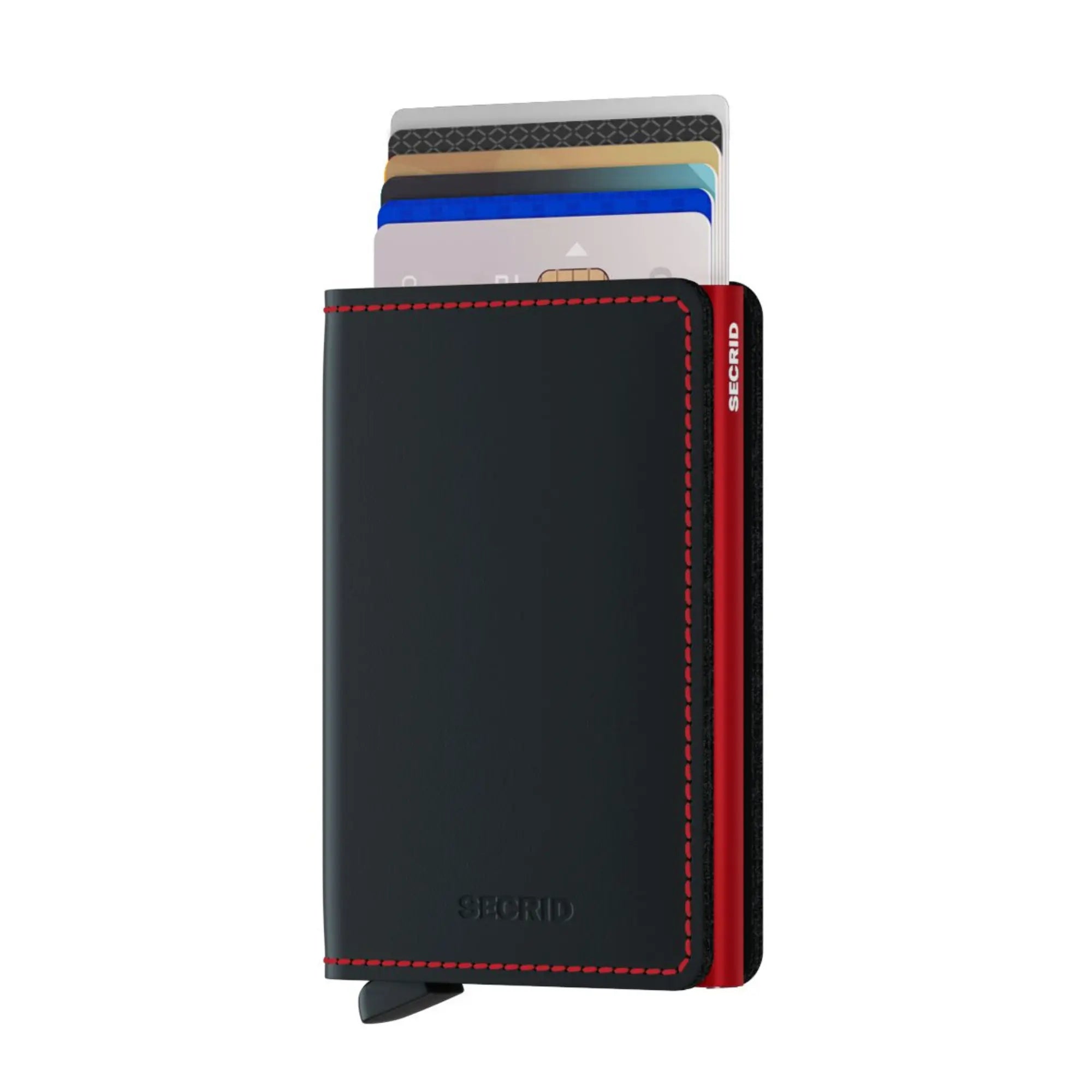 SLIMWALLET - MATTE BLACK & RED
