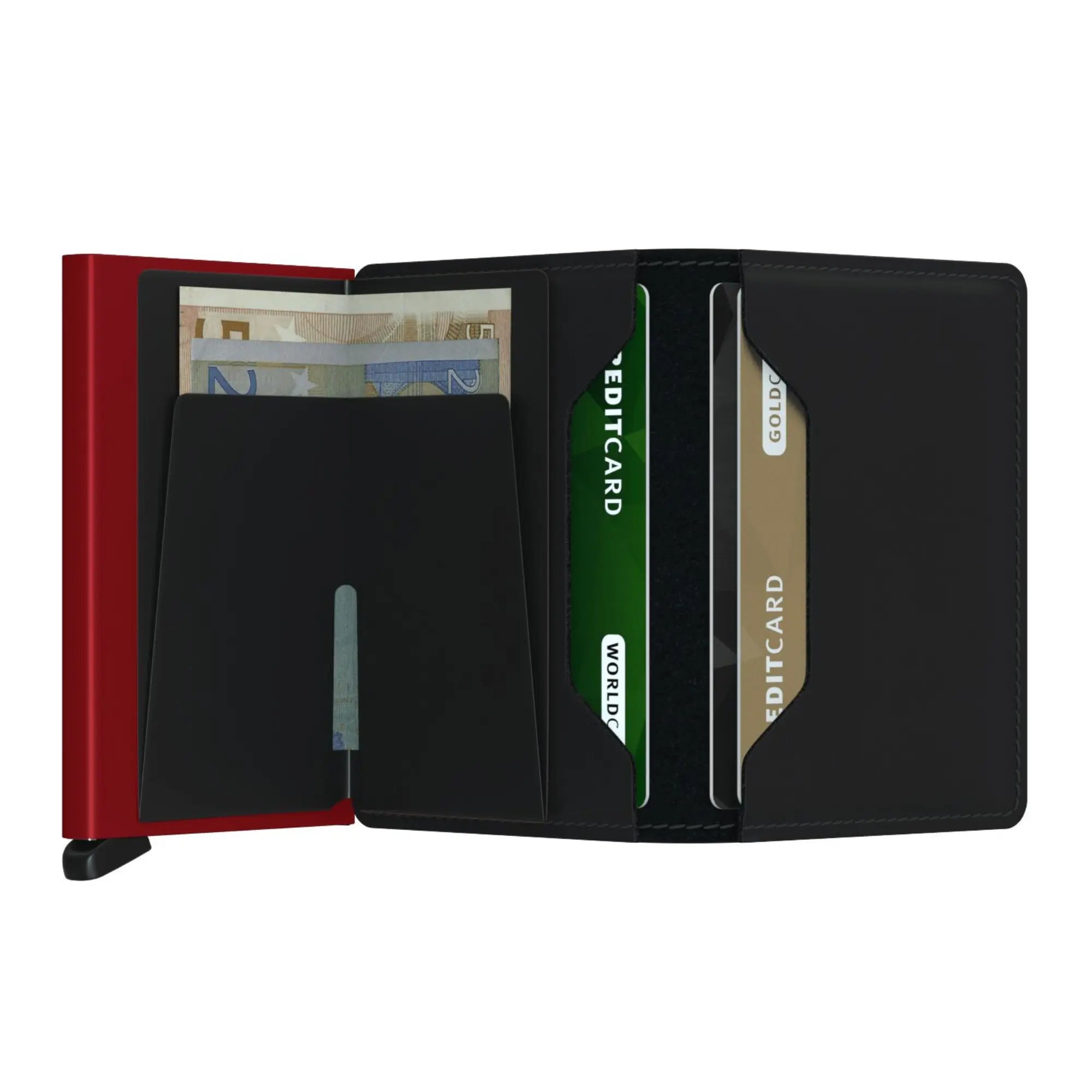 SLIMWALLET - MATTE BLACK & RED