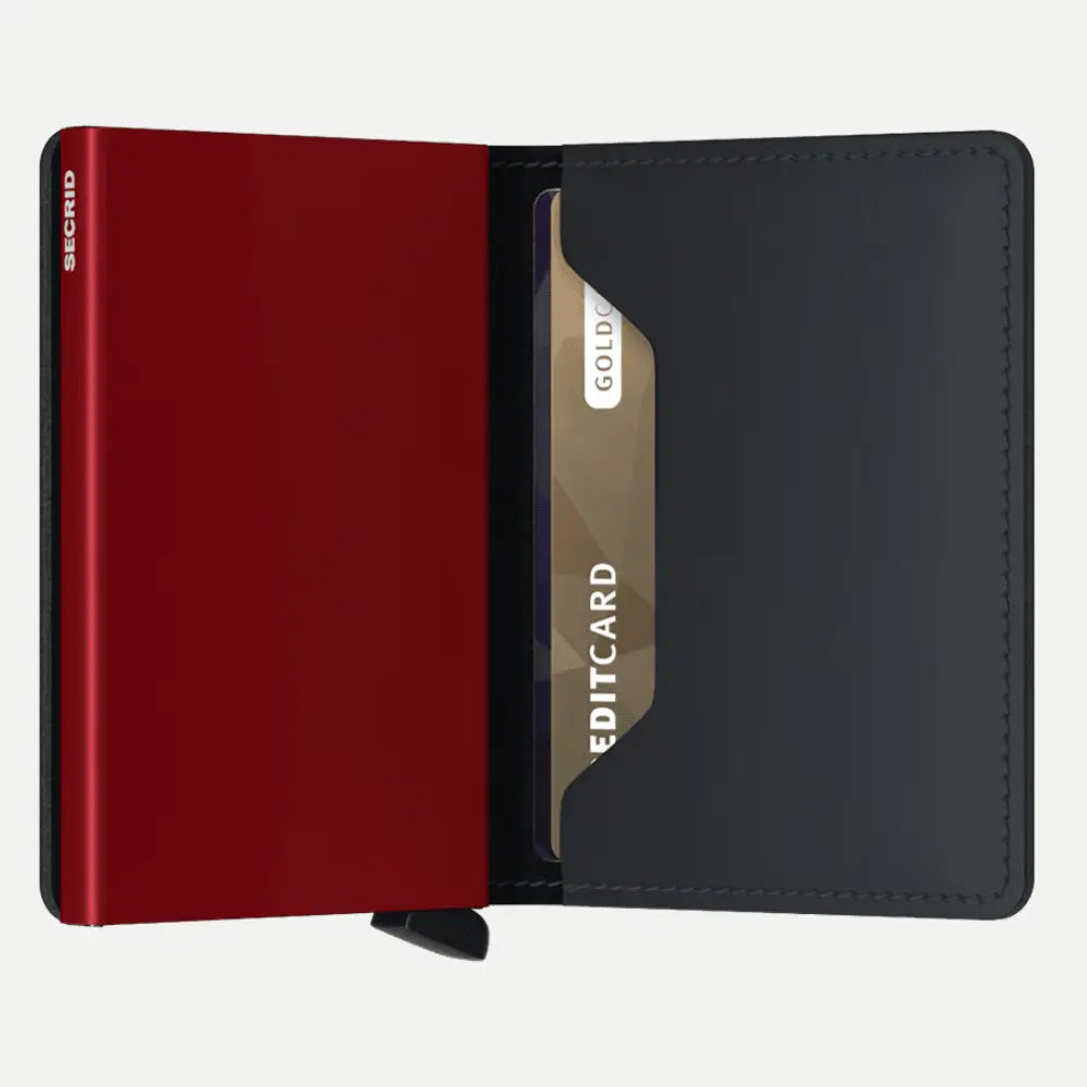Slimwallet - Matte Black et Red - Secrid - détail 2