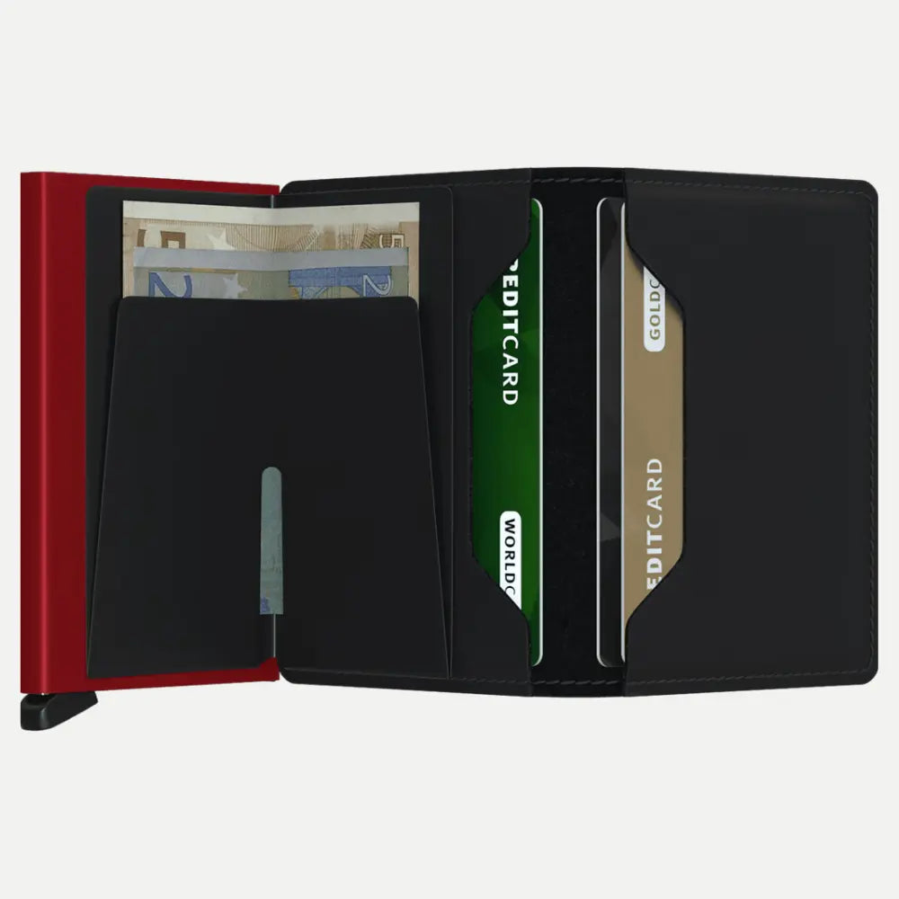 Slimwallet - Matte Black et Red - Secrid - détail 3