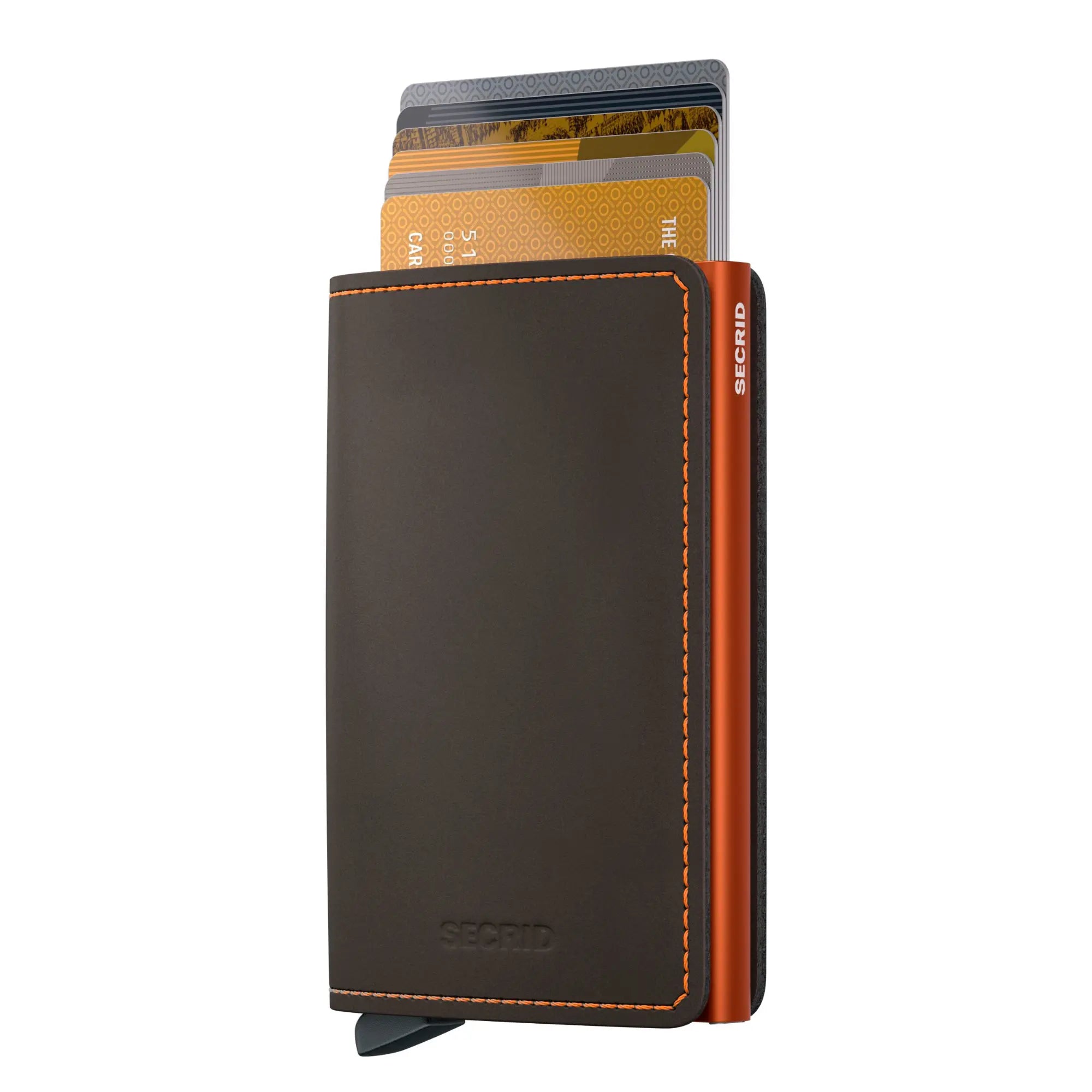 SLIMWALLET - MATTE TRUFFLE & ORANGE