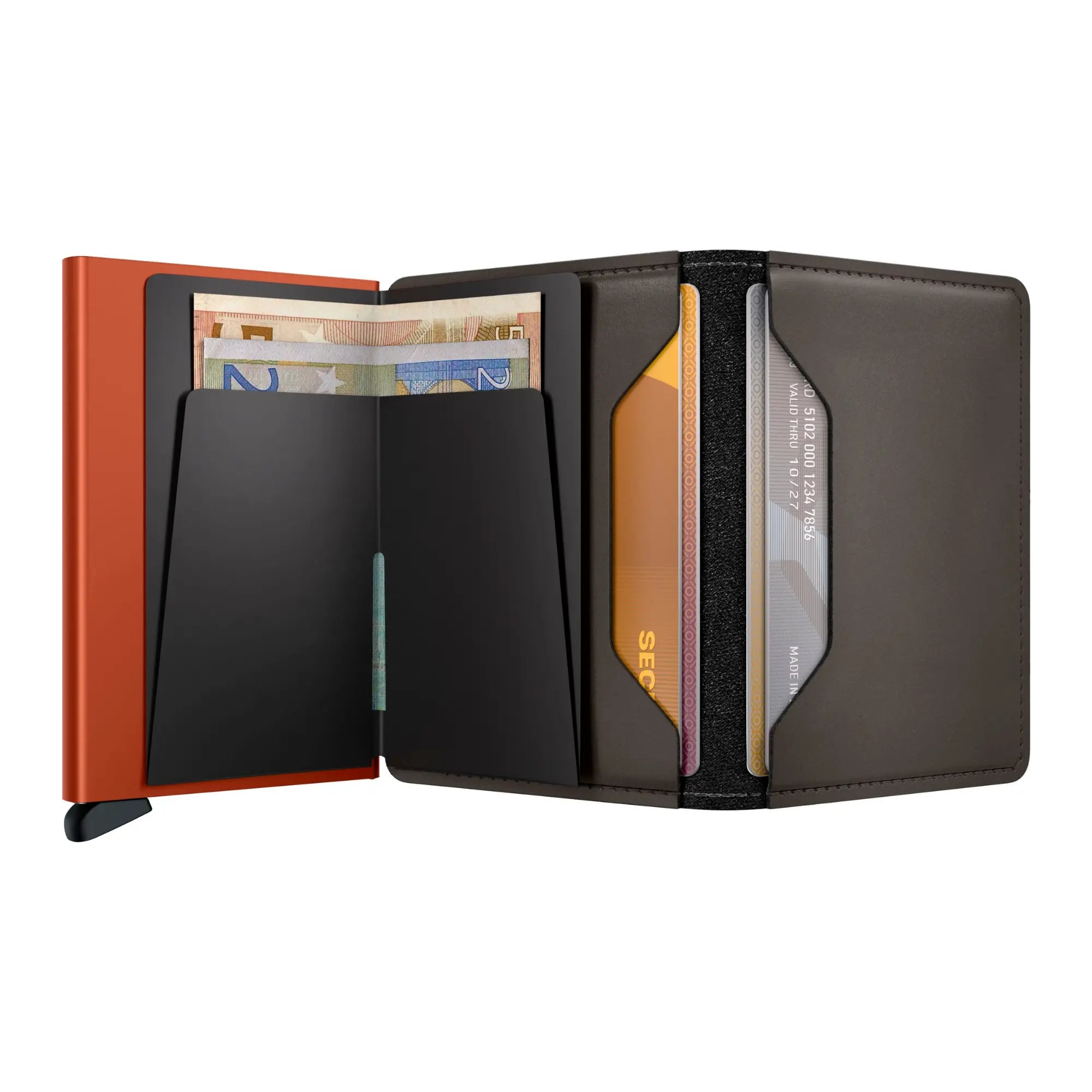 SLIMWALLET - MATTE TRUFFLE & ORANGE